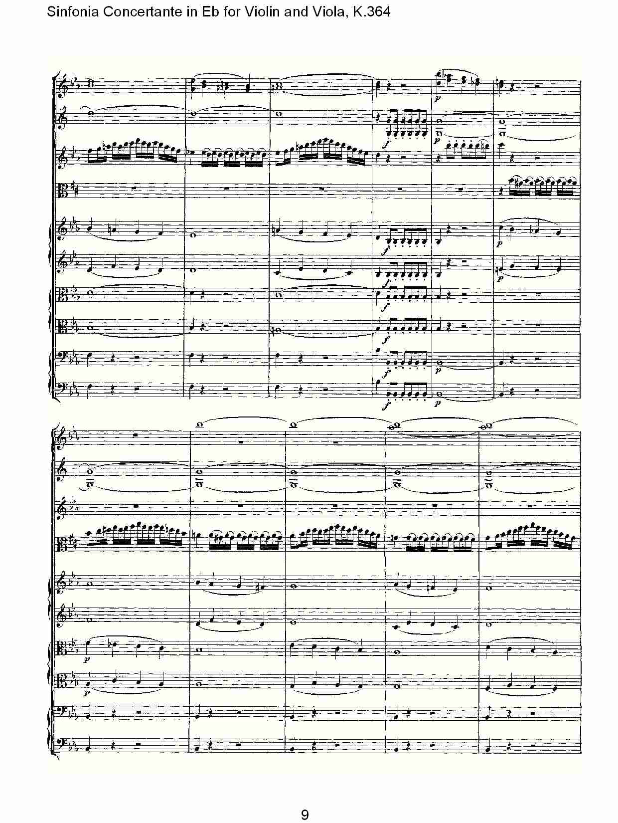 Eb调小提琴与中提琴炫技序曲, K.364（二）总谱（图4）