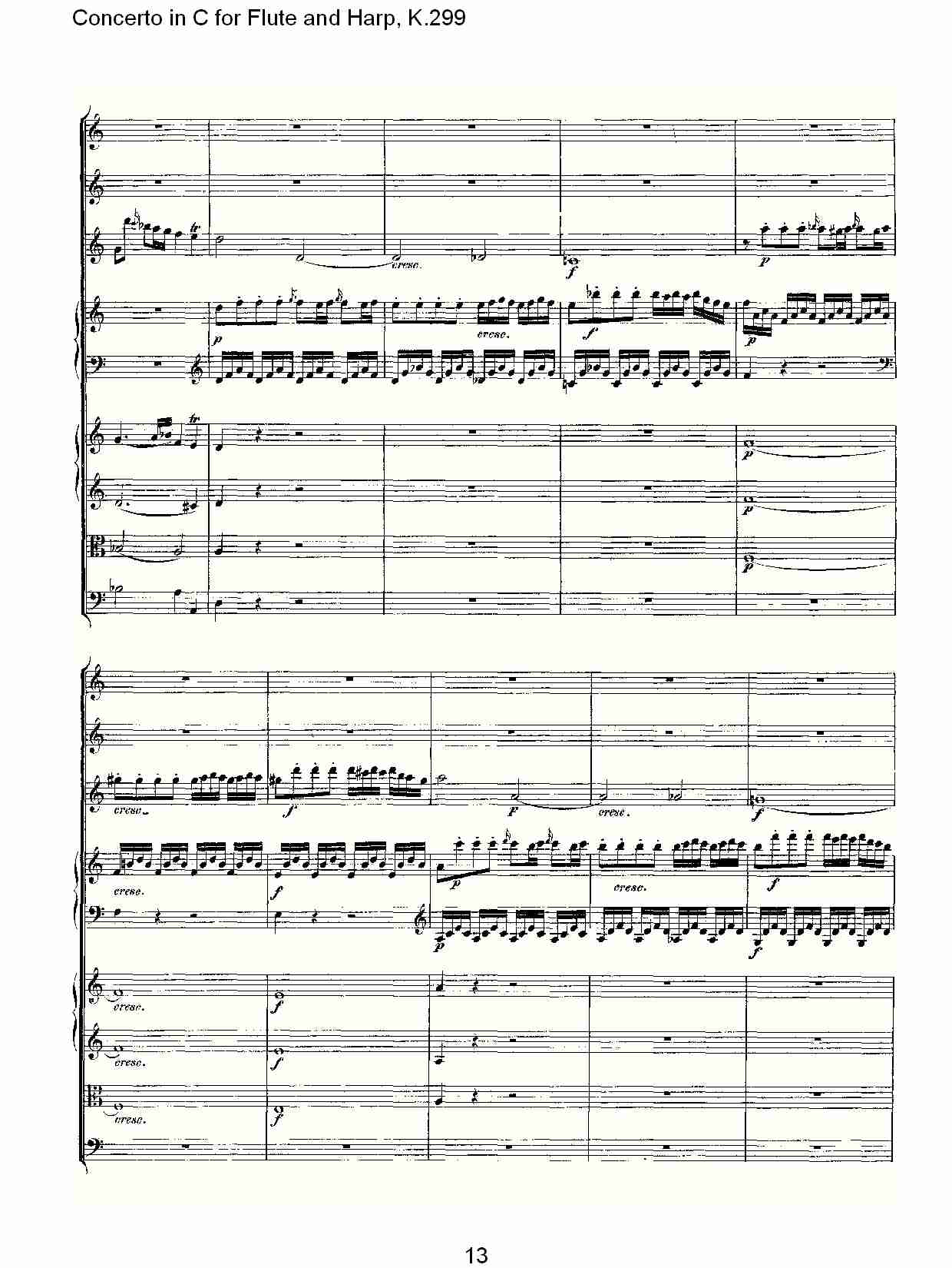 C调长笛与竖琴协奏曲, K.299（三）总谱（图3）