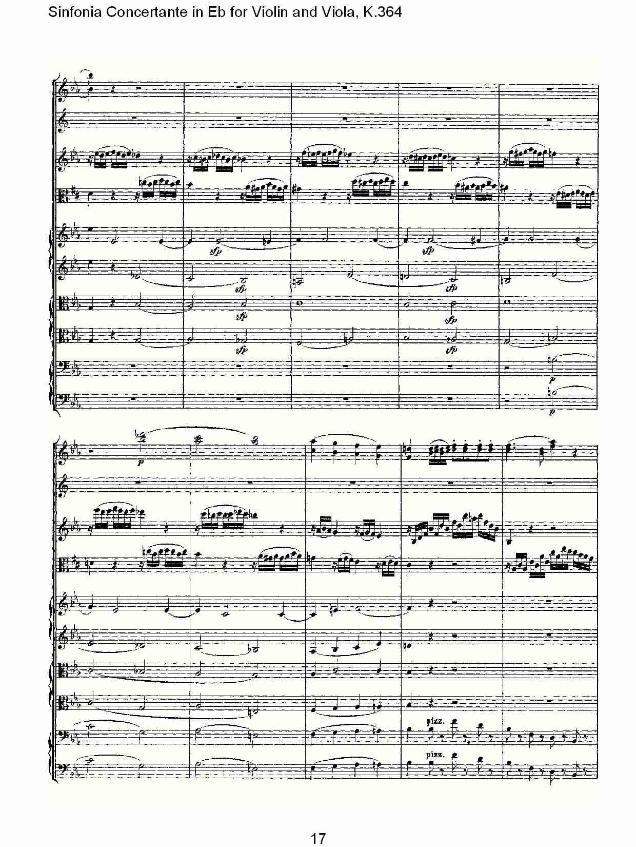Eb调小提琴与中提琴炫技序曲, K.364（四）总谱（图2）