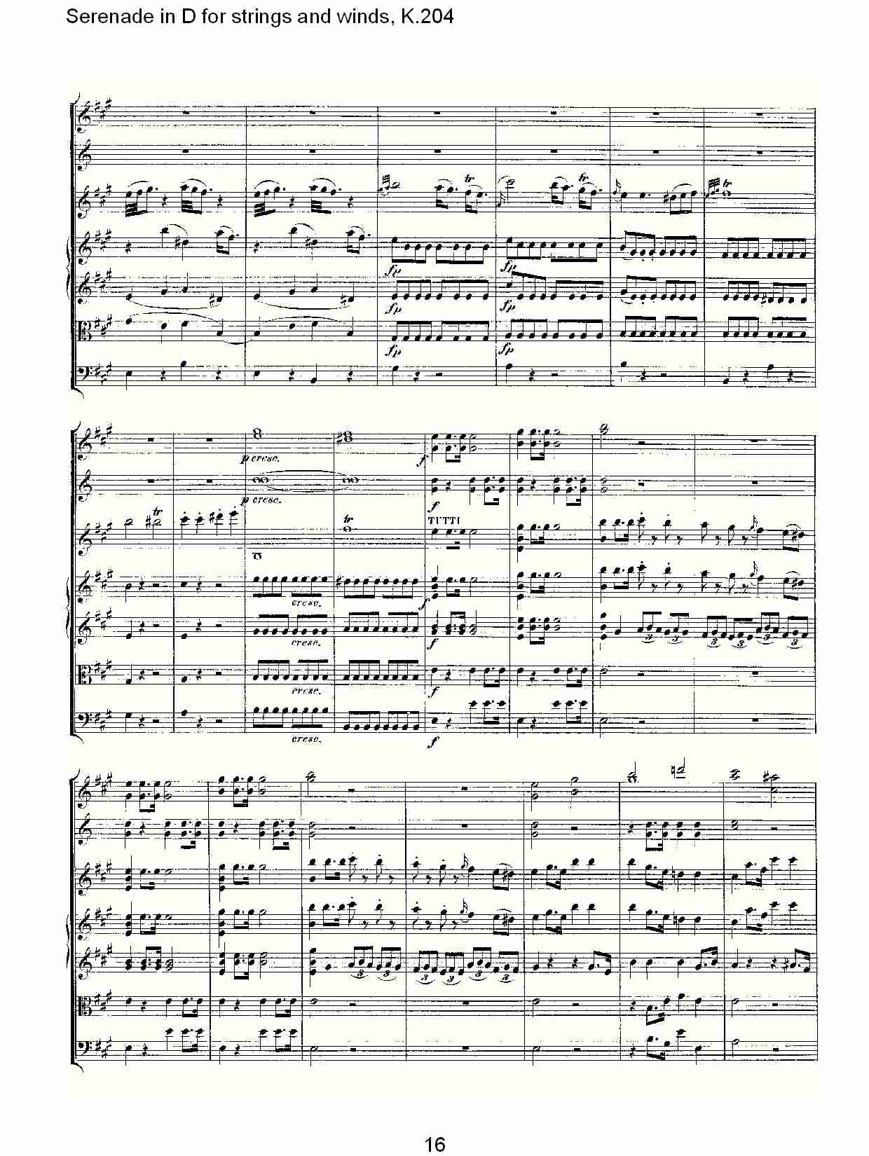 D调管弦乐小夜曲, K.204 （四）总谱（图1）