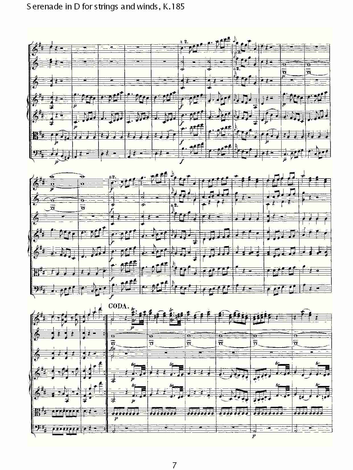 D调管弦乐小夜曲, K.185 （二）总谱（图2）