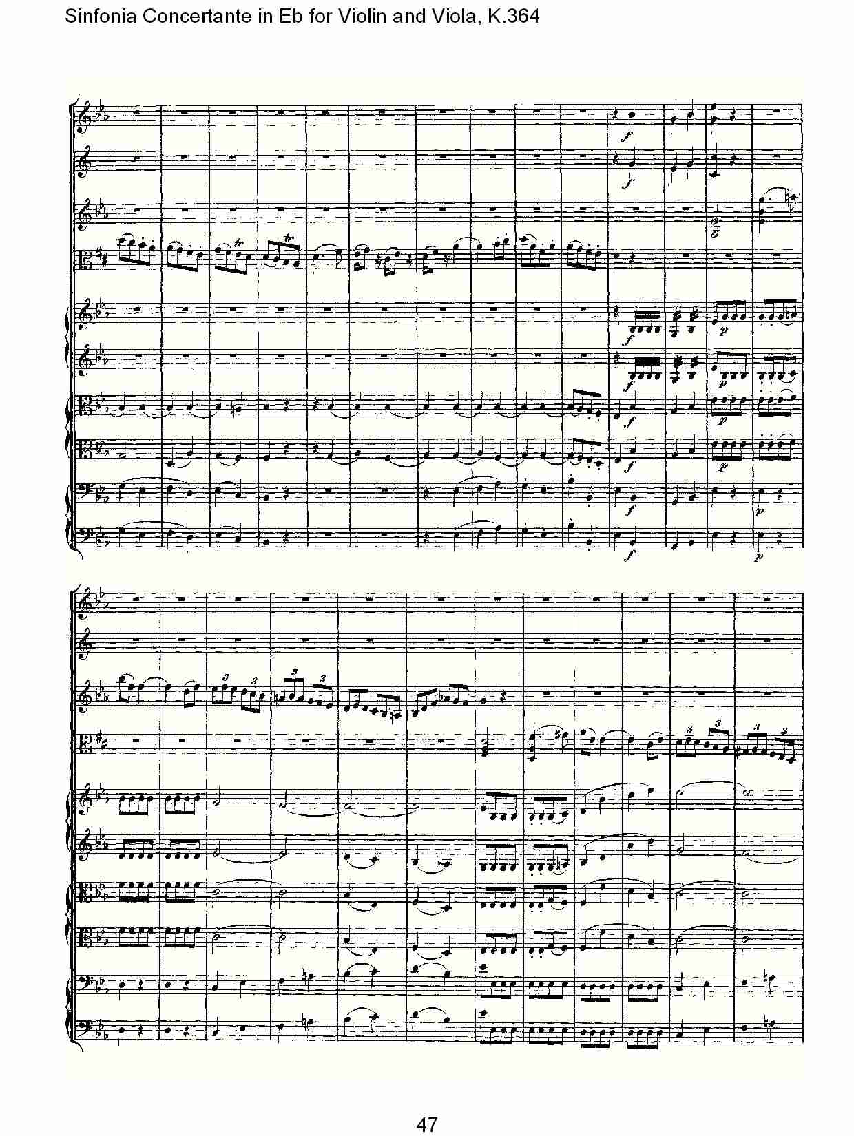 Eb调小提琴与中提琴炫技序曲, K.364（十）总谱（图2）