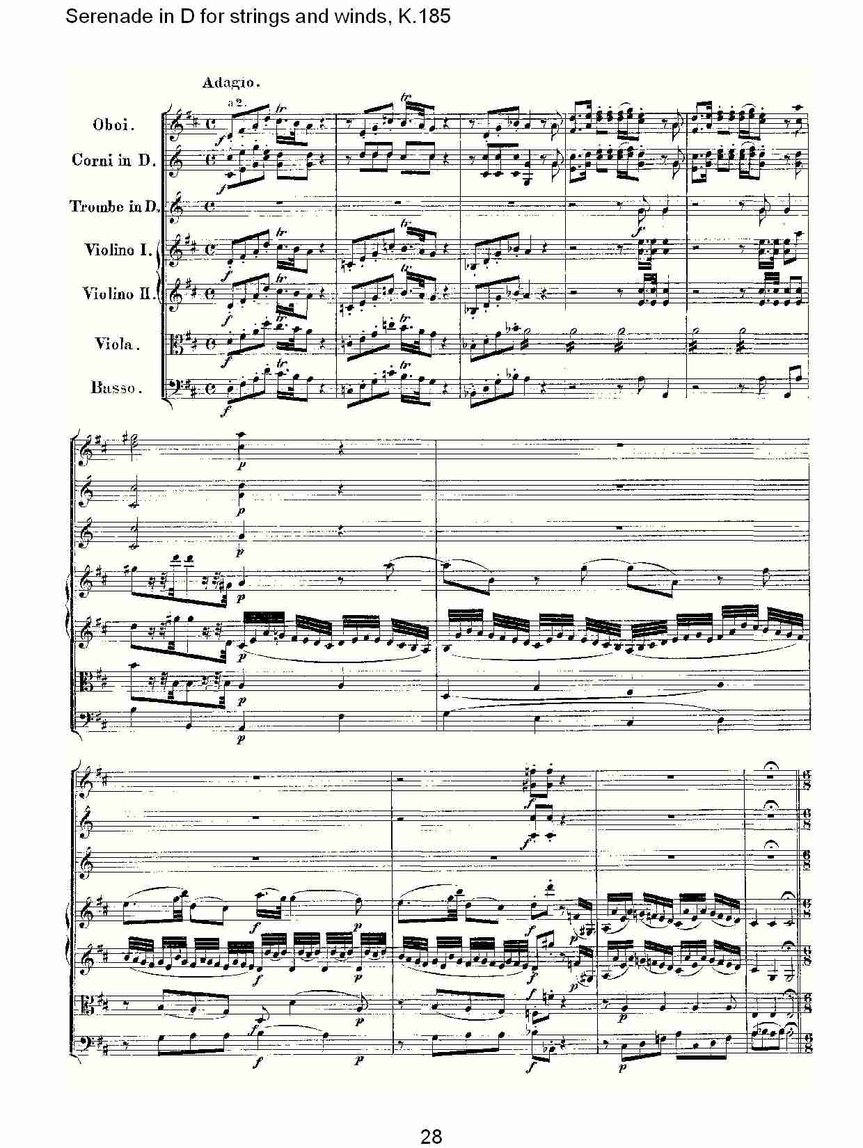 D调管弦乐小夜曲, K.185 （六）总谱（图3）