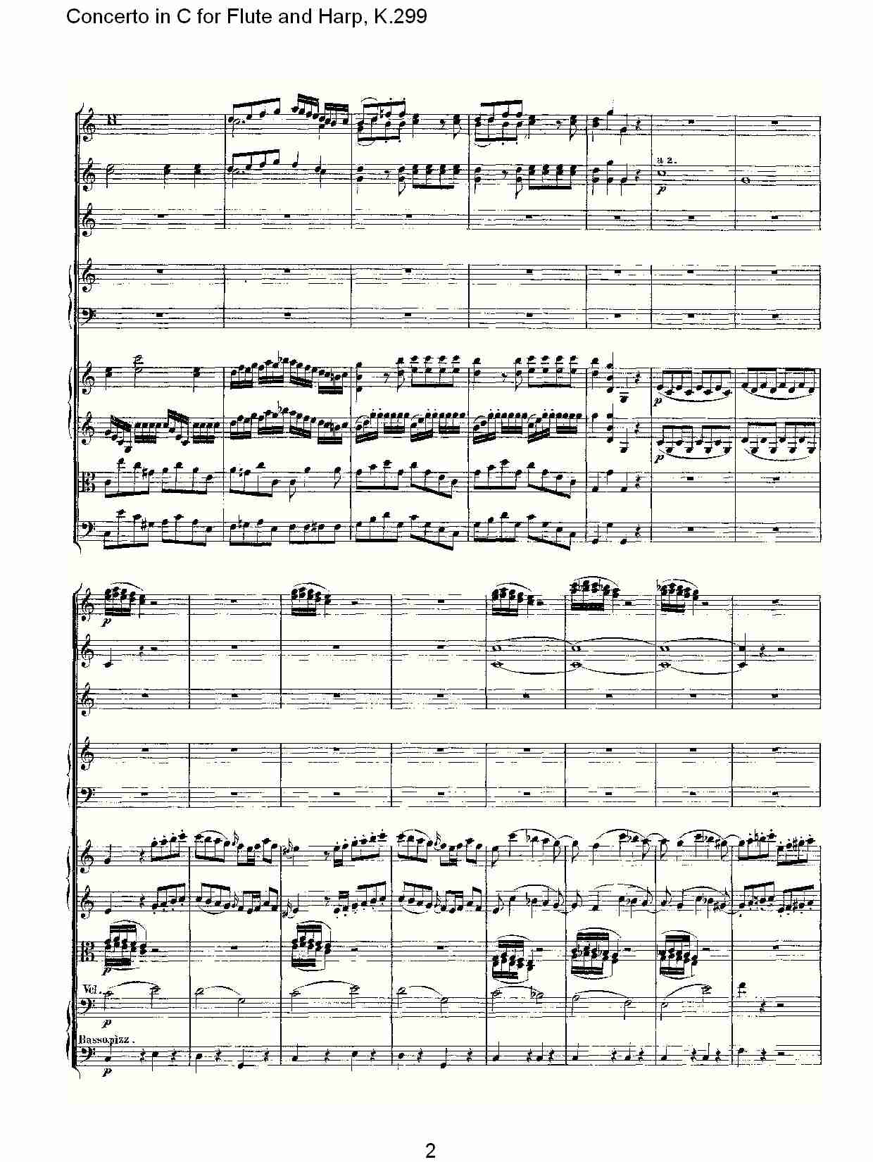 C调长笛与竖琴协奏曲, K.299（一）总谱（图2）