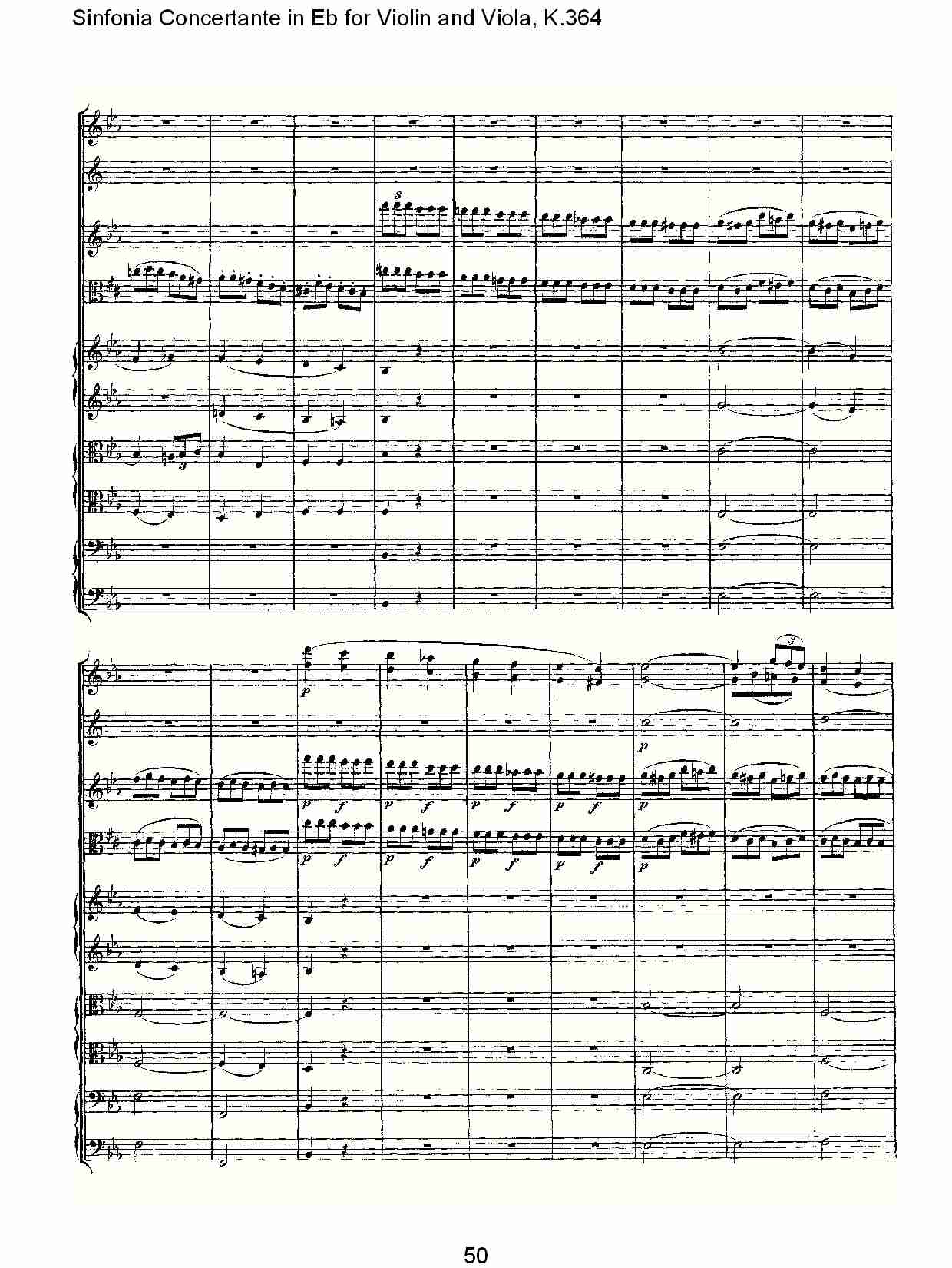 Eb调小提琴与中提琴炫技序曲, K.364（十）总谱（图5）