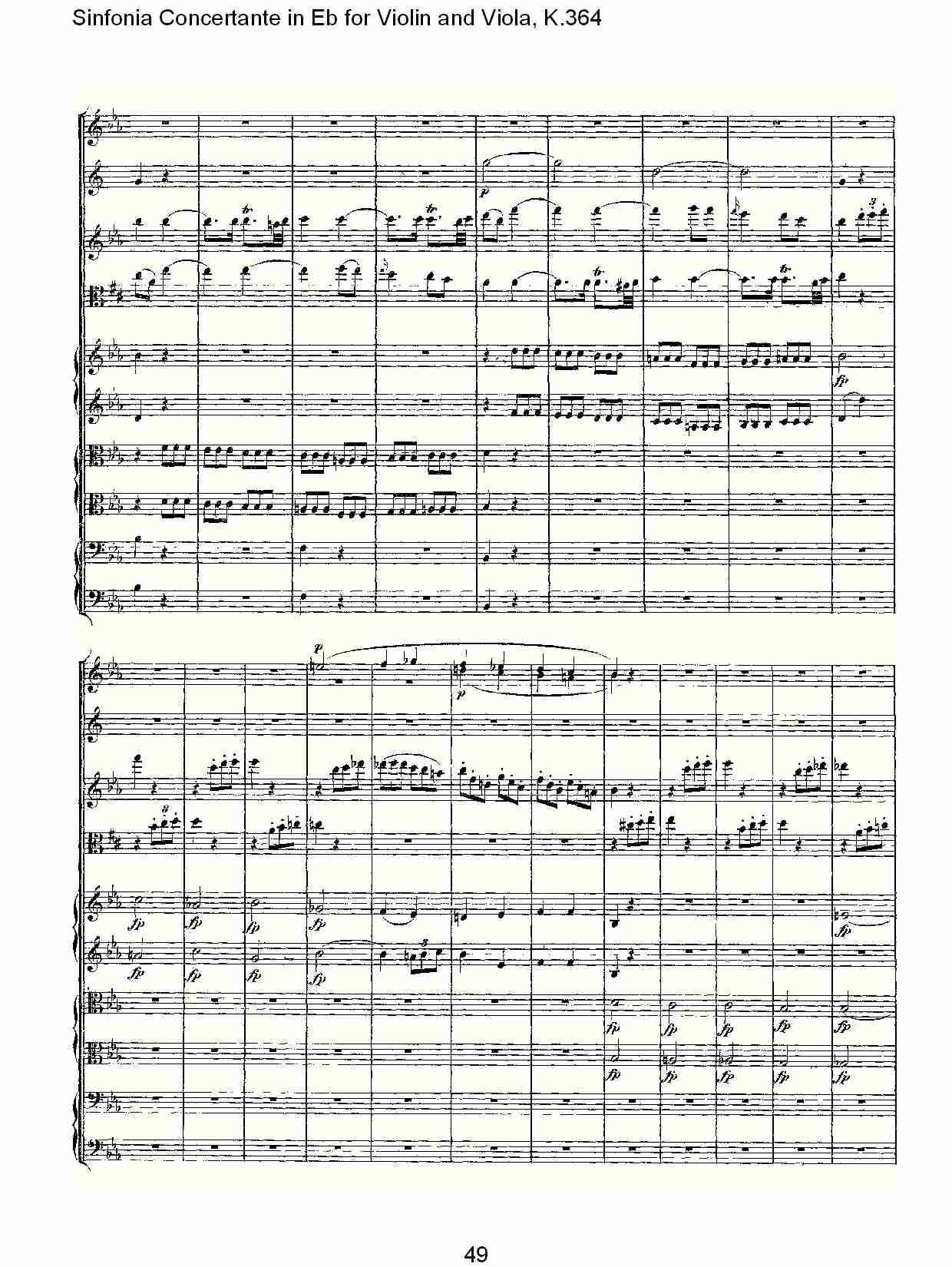 Eb调小提琴与中提琴炫技序曲, K.364（十）总谱（图4）
