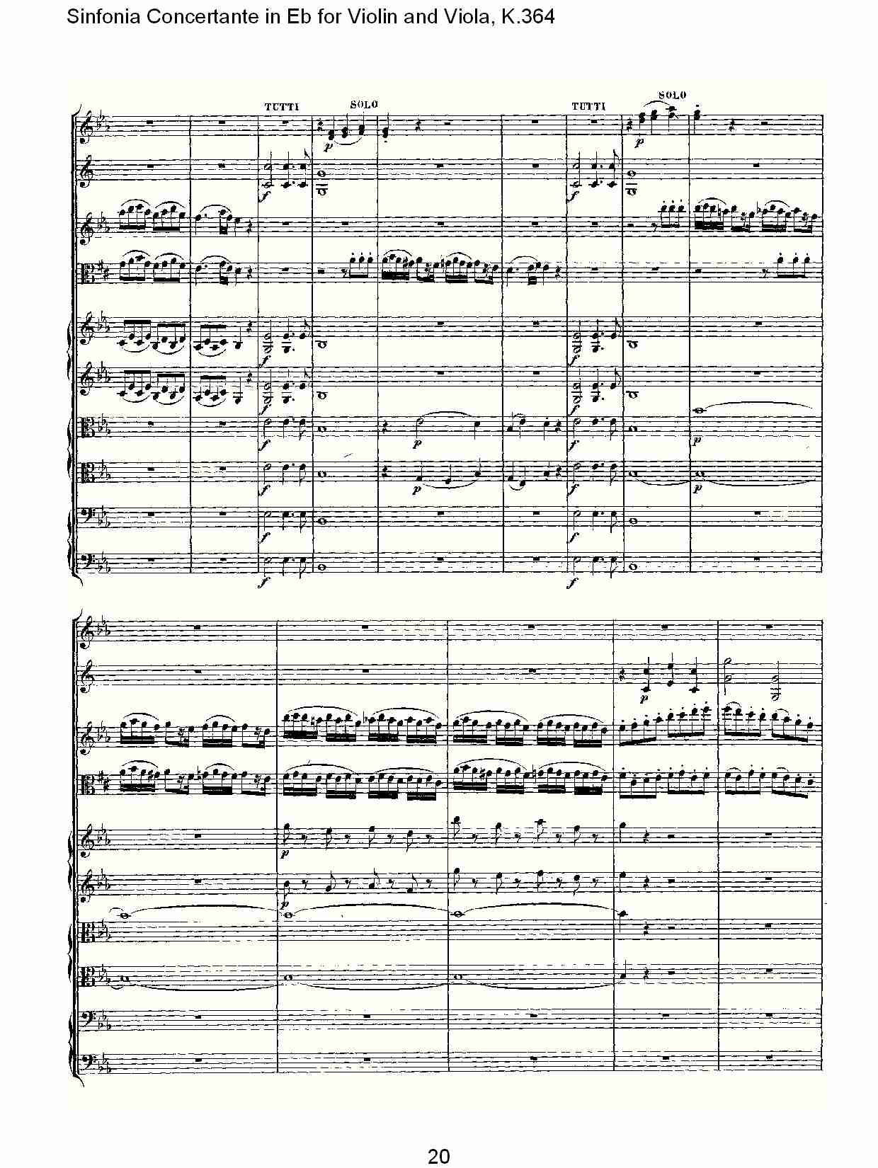 Eb调小提琴与中提琴炫技序曲, K.364（四）总谱（图6）