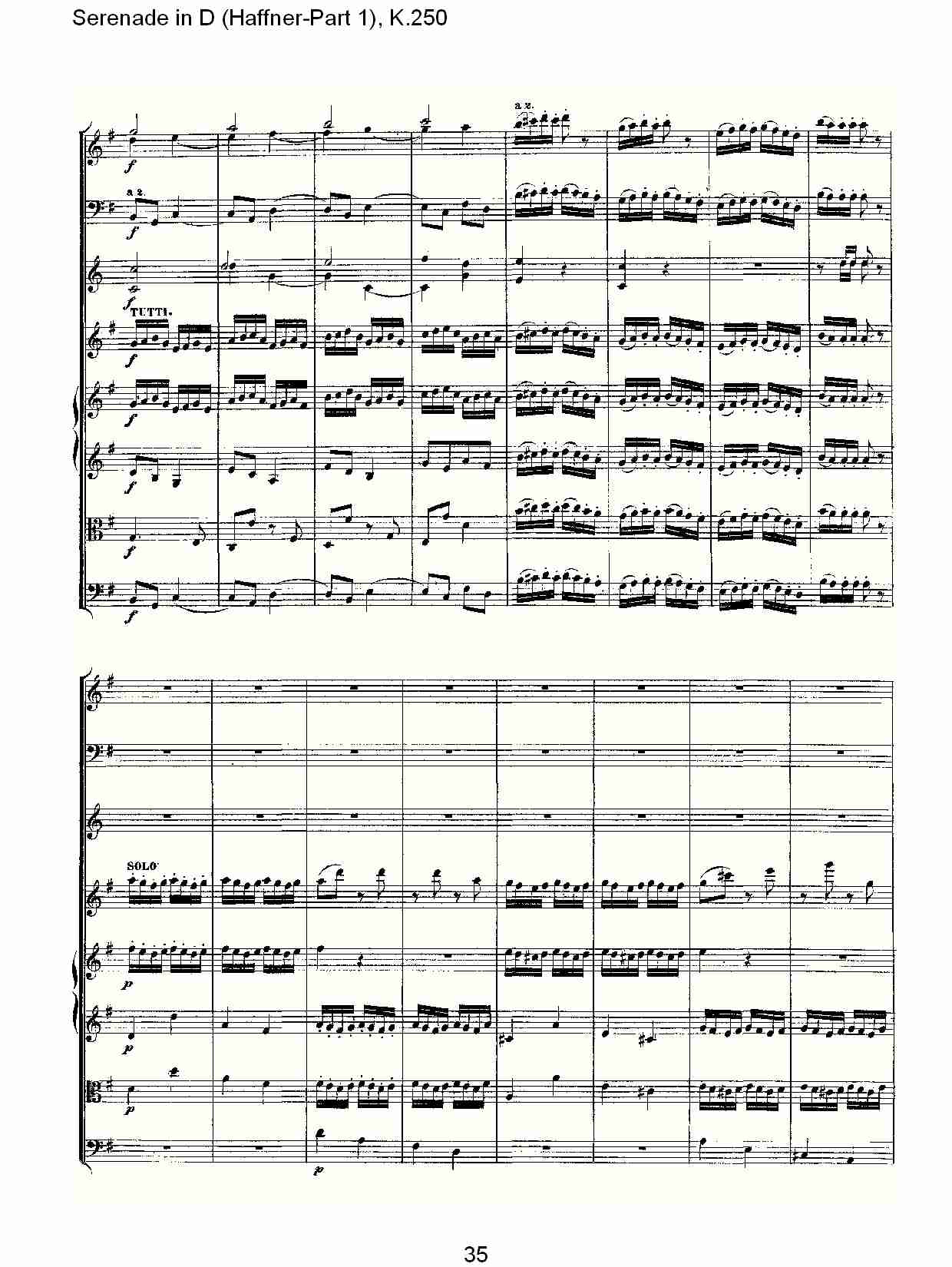 D调小夜曲(Haffner-第一部), K.250 （七）总谱（图5）