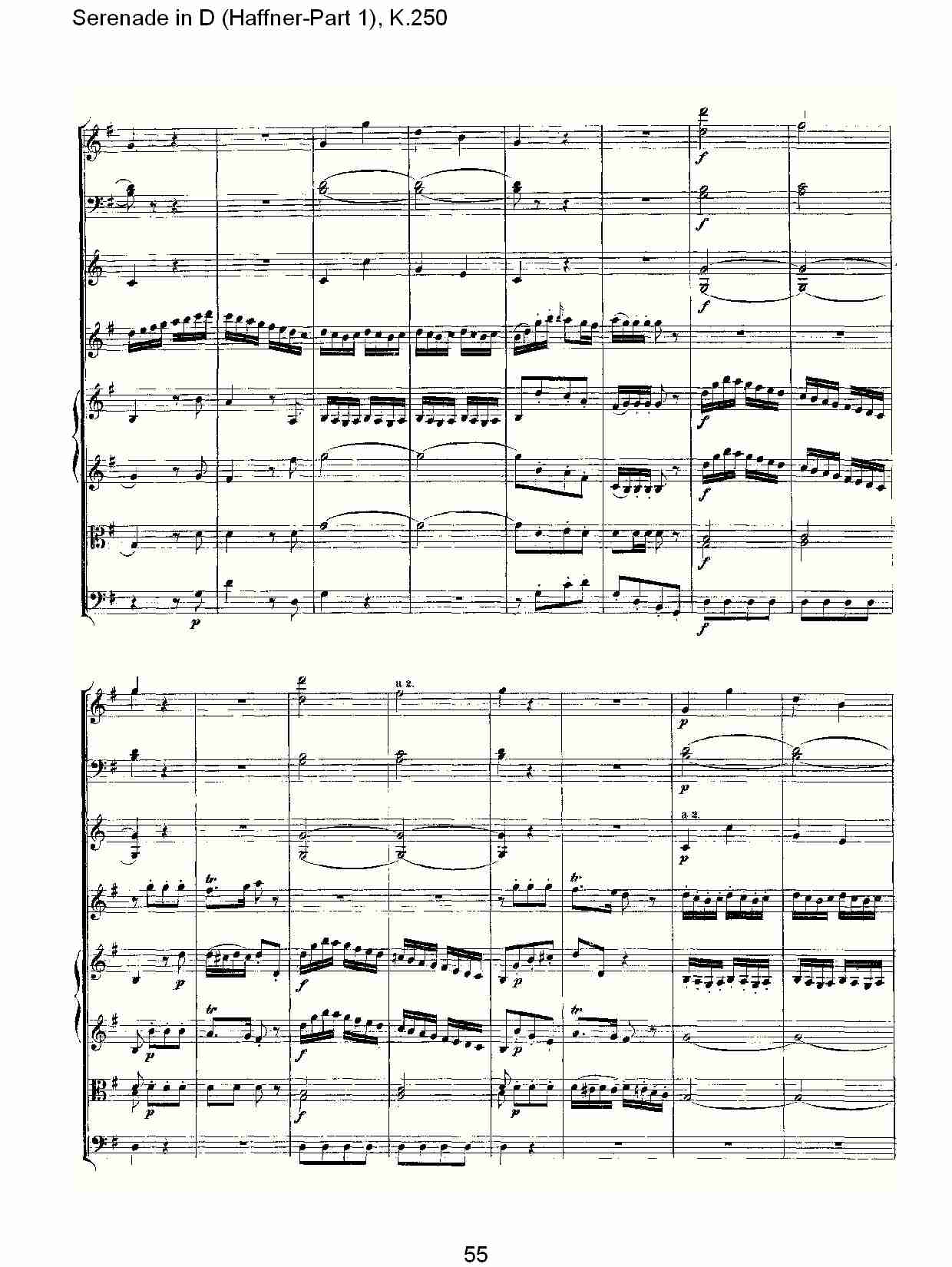 D调小夜曲(Haffner-第一部), K.250 （十一）总谱（图5）