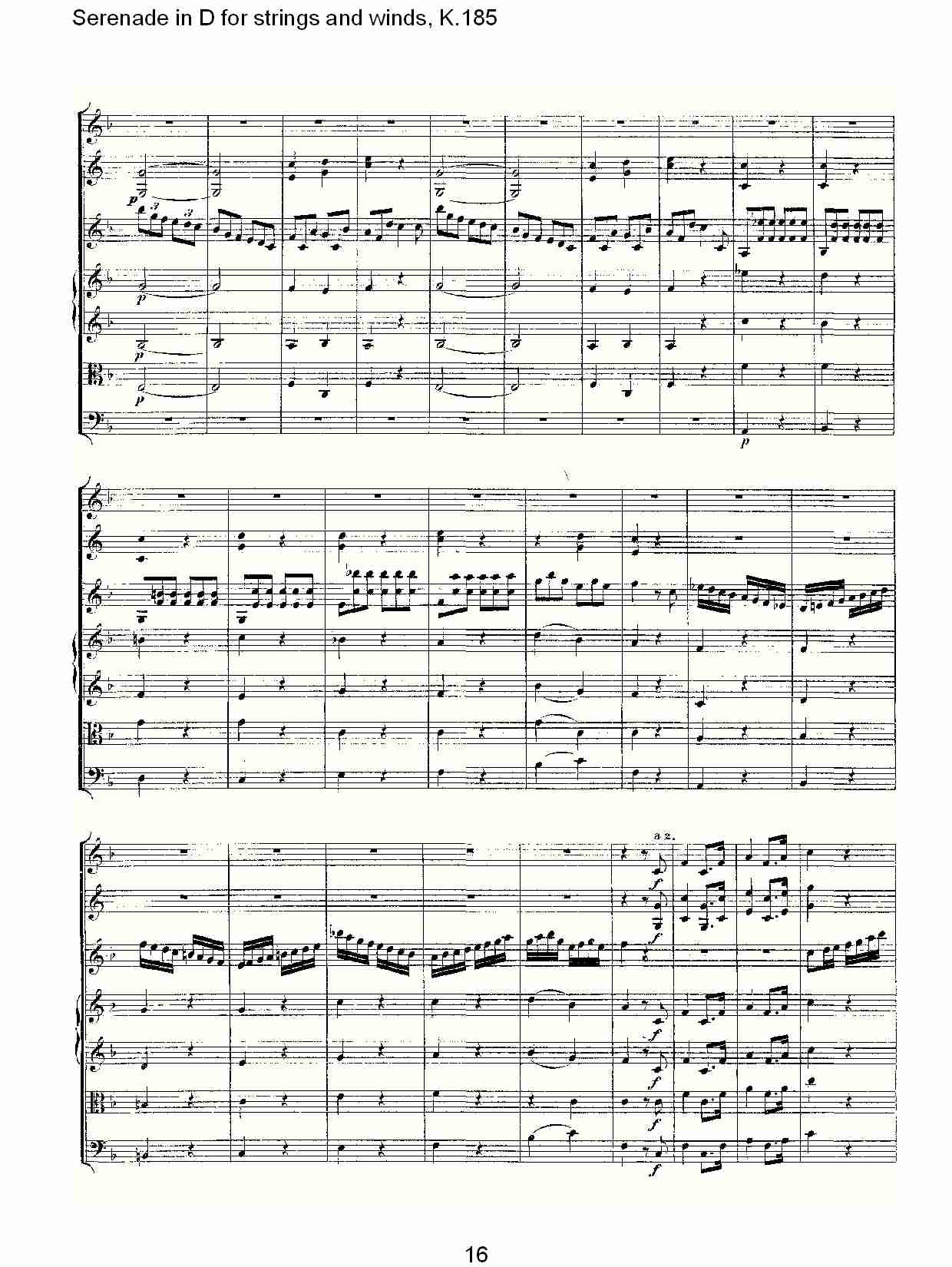 D调管弦乐小夜曲, K.185 （四）总谱（图1）