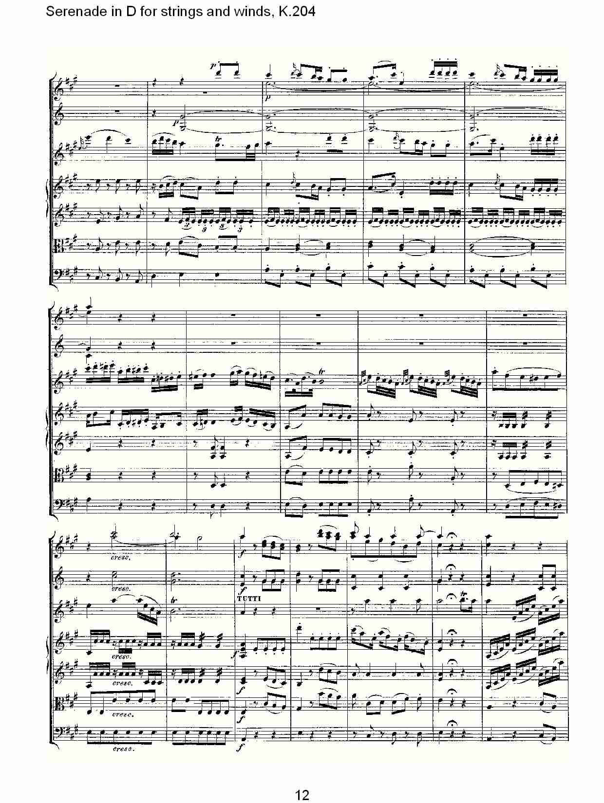 D调管弦乐小夜曲, K.204 （三）总谱（图2）