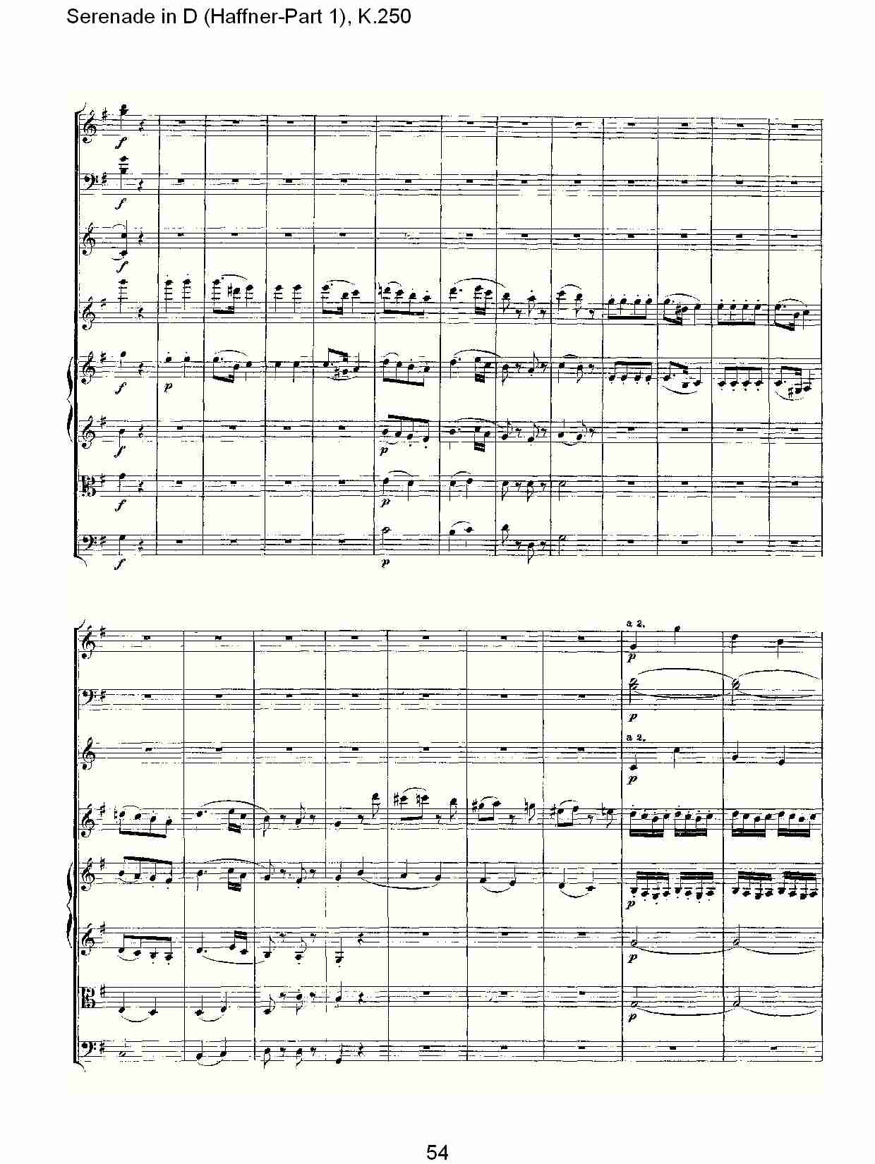 D调小夜曲(Haffner-第一部), K.250 （十一）总谱（图4）