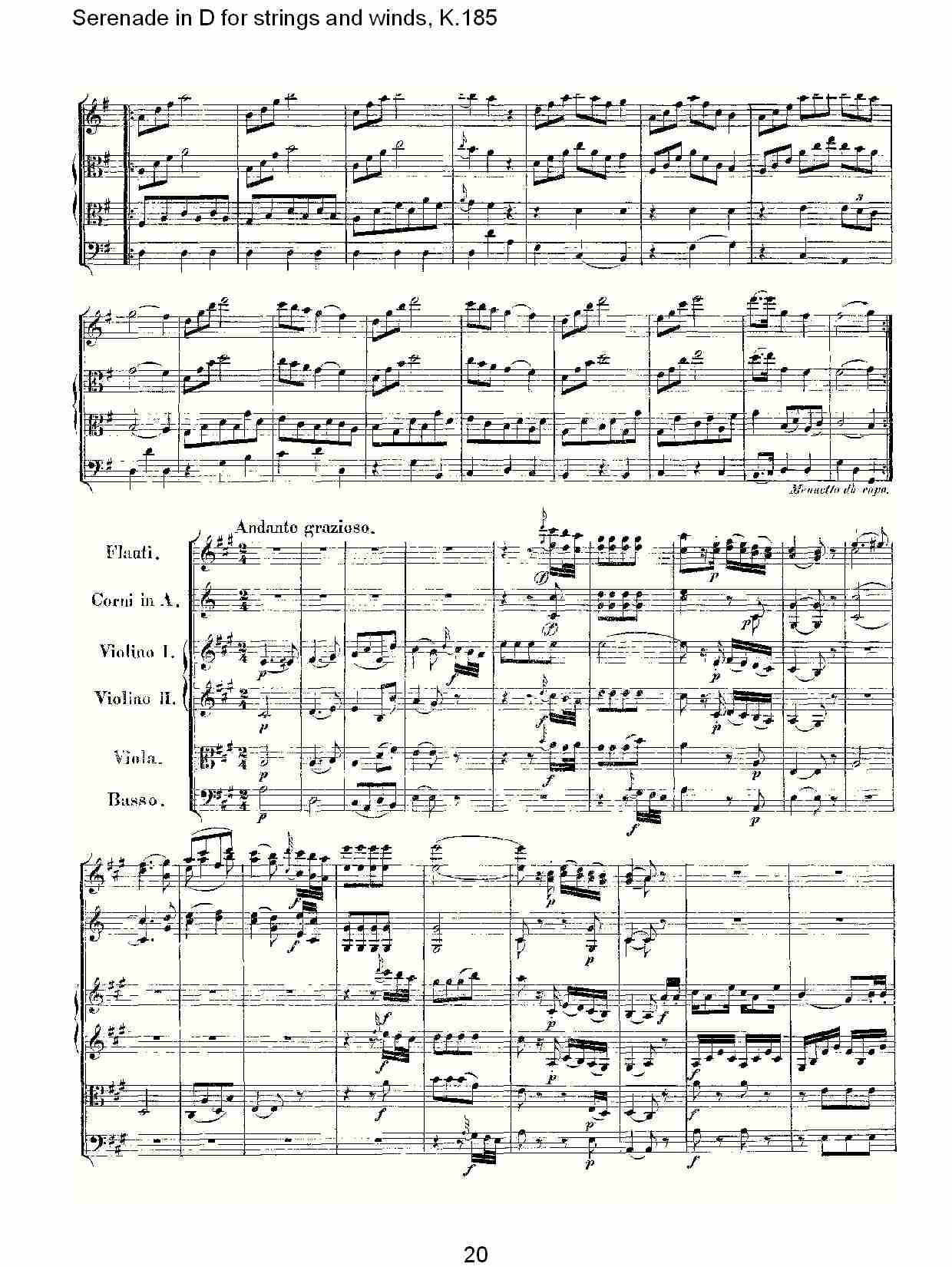 D调管弦乐小夜曲, K.185 （四）总谱（图5）
