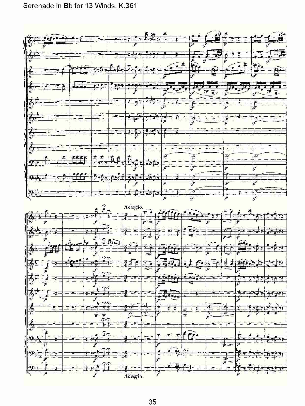 Bb调13管乐小夜曲, K.361（七）总谱（图5）