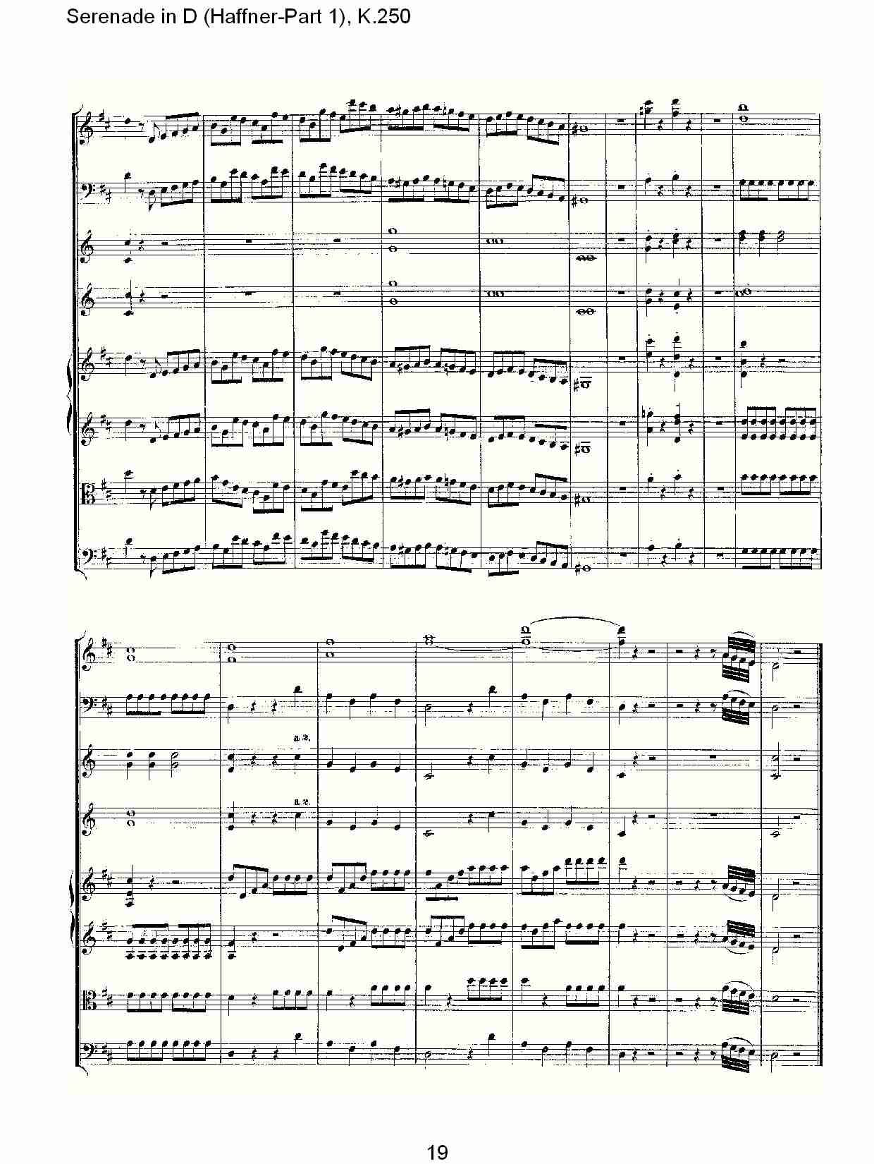 D调小夜曲(Haffner-第一部), K.250 （四）总谱（图4）