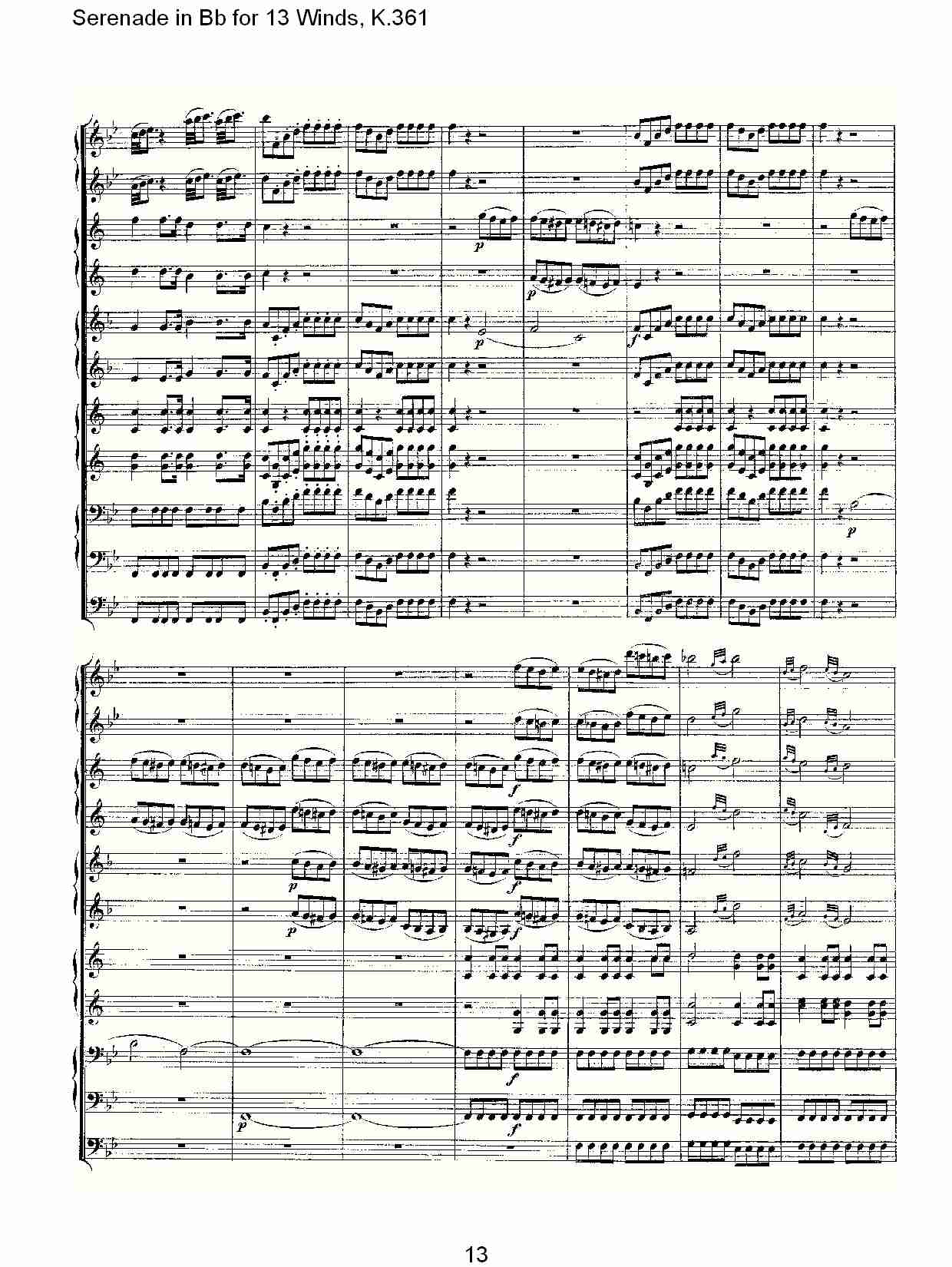 Bb调13管乐小夜曲, K.361（三）总谱（图3）