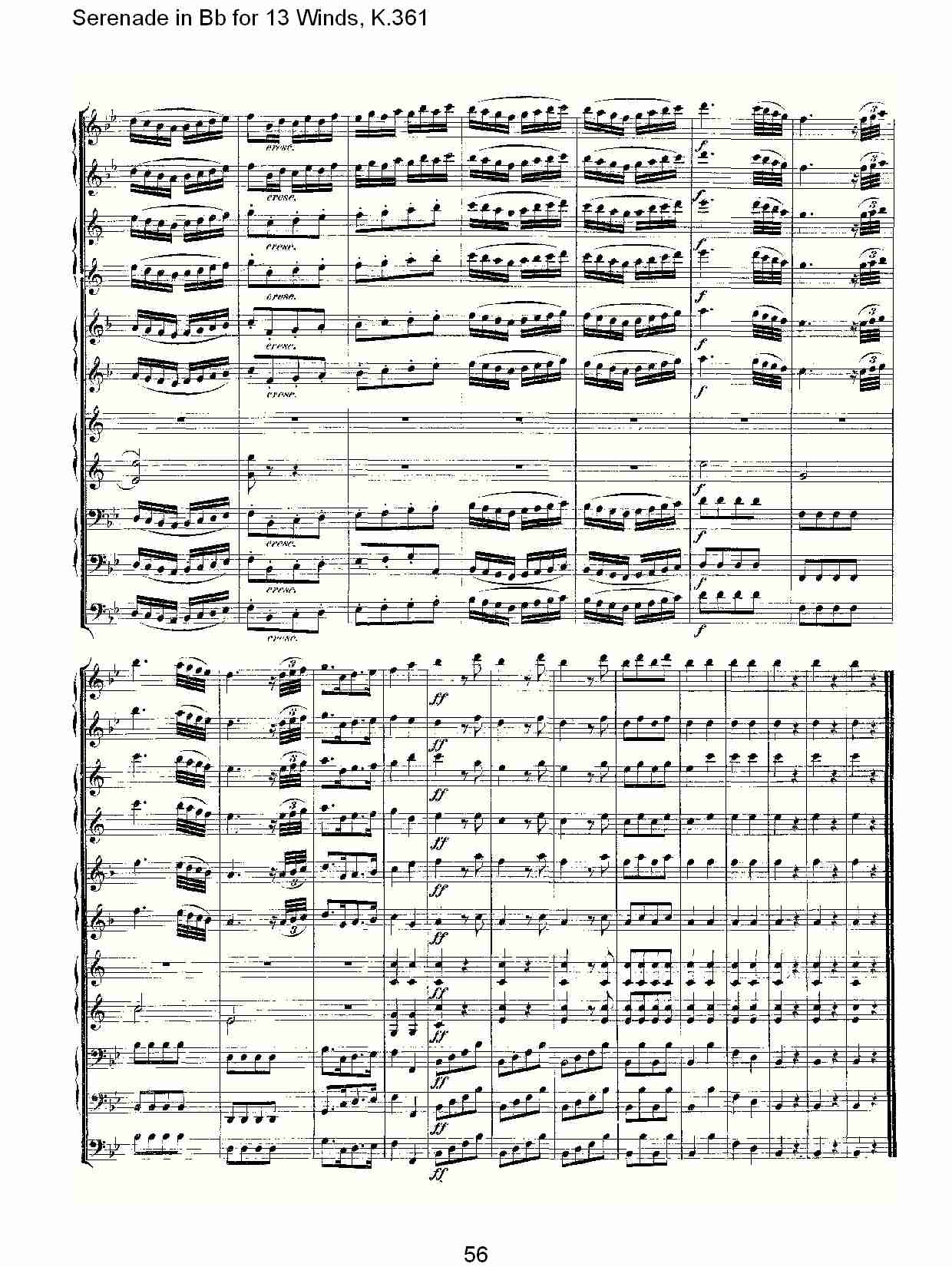 Bb调13管乐小夜曲, K.361（十二）总谱（图1）