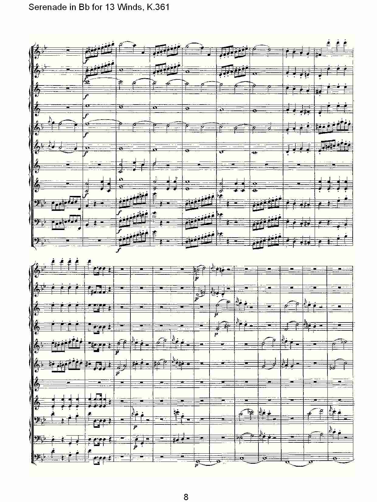 Bb调13管乐小夜曲, K.361（二）总谱（图3）