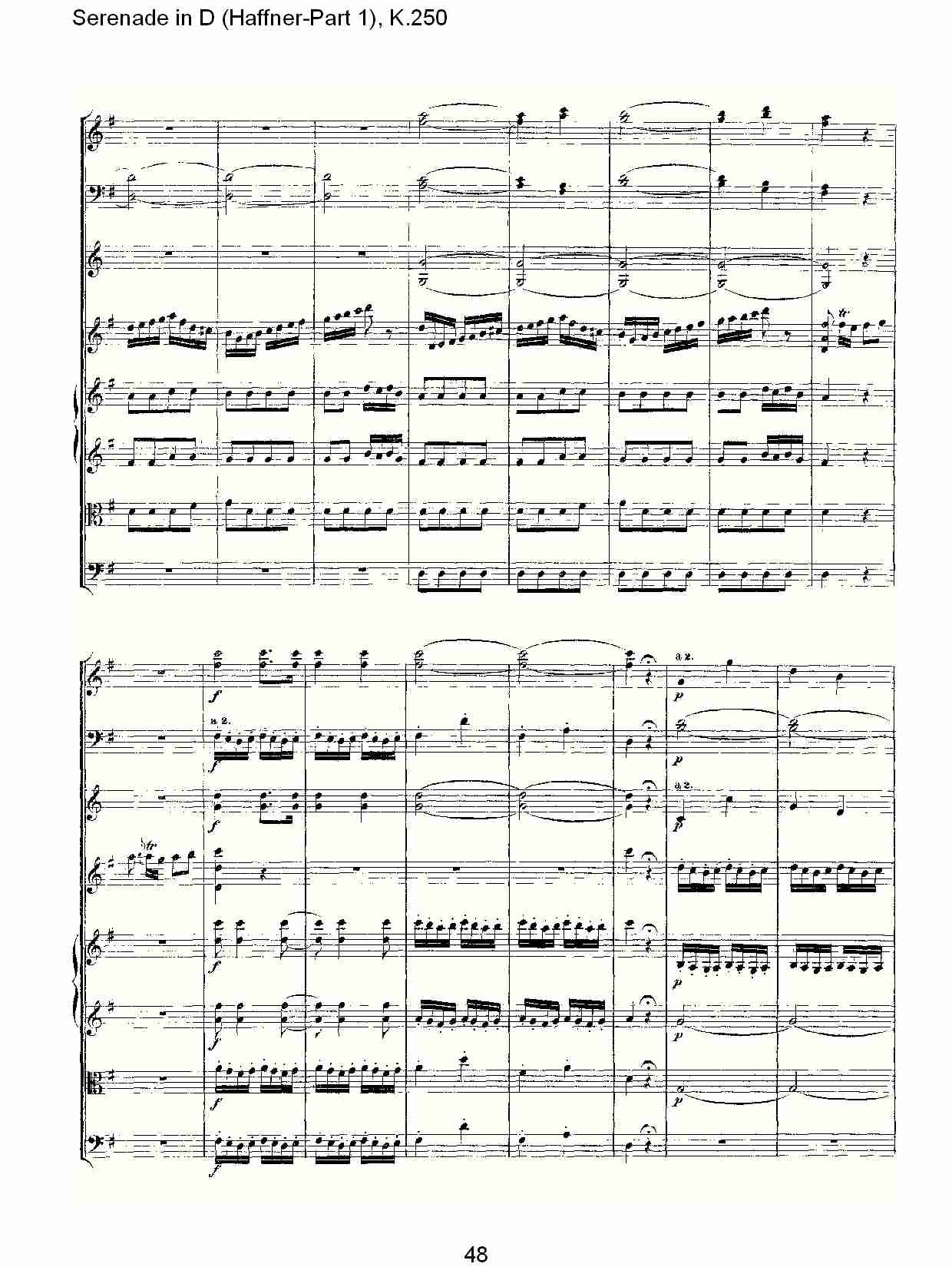 D调小夜曲(Haffner-第一部), K.250 （十）总谱（图3）