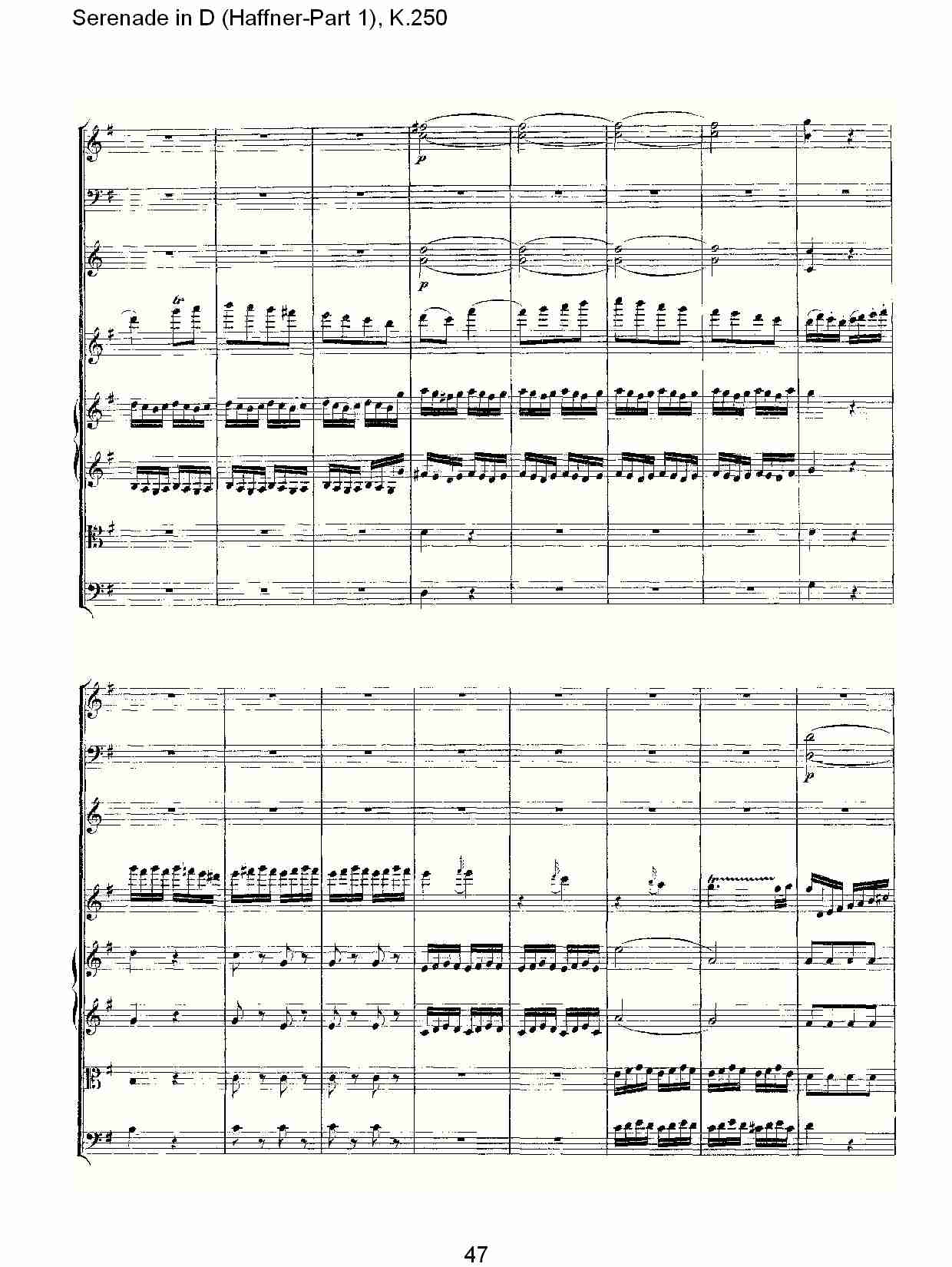 D调小夜曲(Haffner-第一部), K.250 （十）总谱（图2）