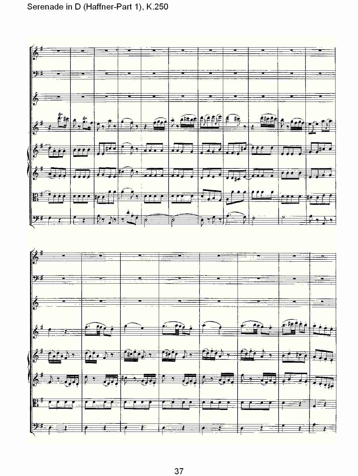 D调小夜曲(Haffner-第一部), K.250 （八）总谱（图2）