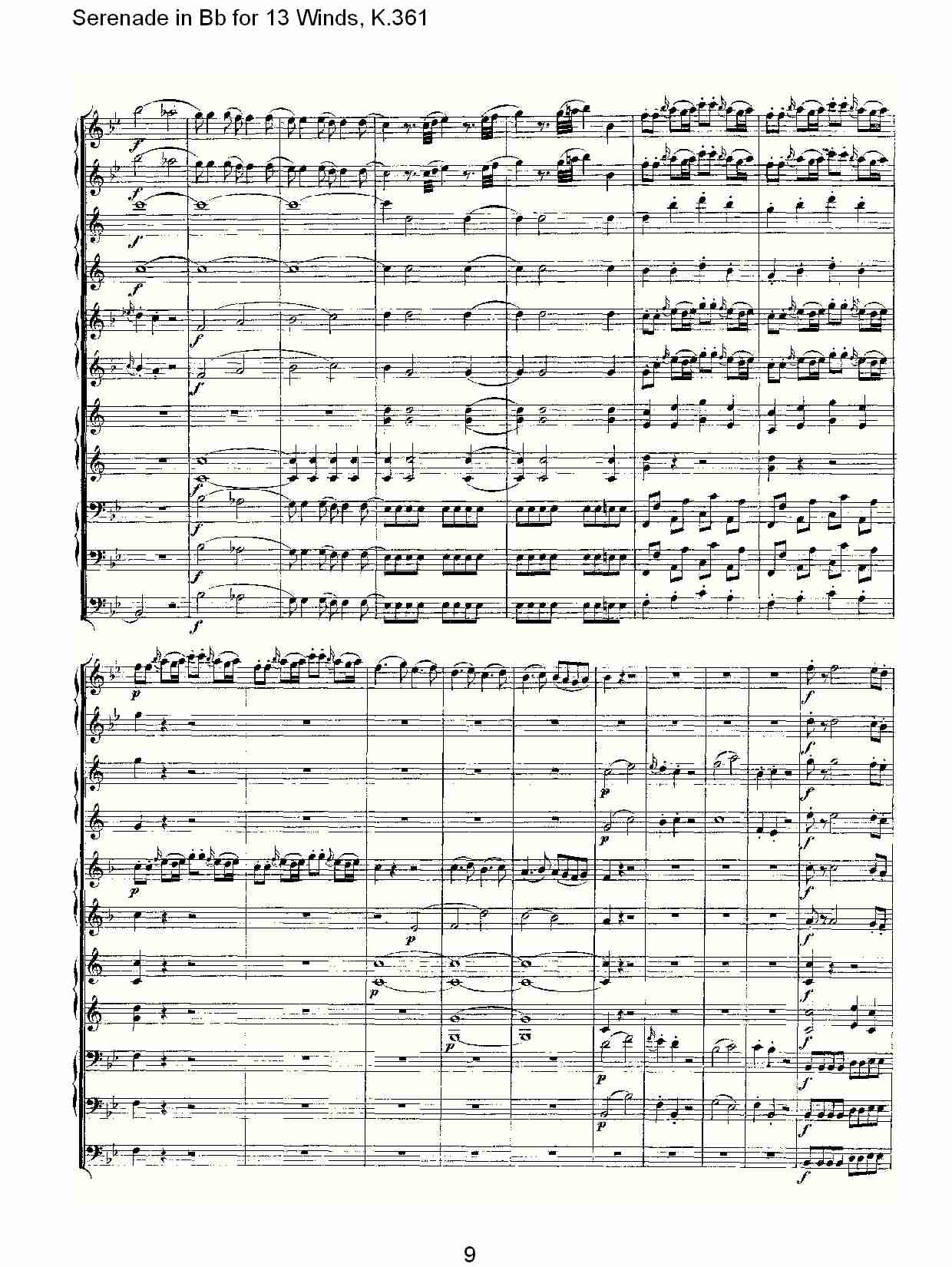 Bb调13管乐小夜曲, K.361（二）总谱（图4）