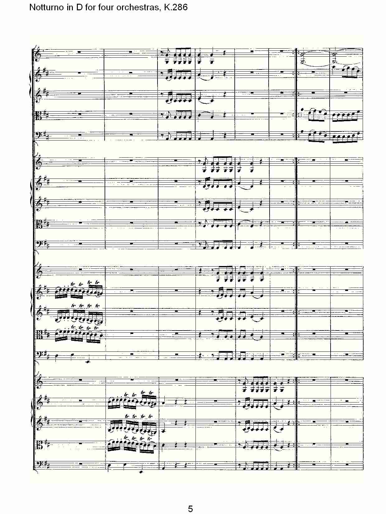 D调四管弦乐小夜曲,  K.286（一）总谱（图5）