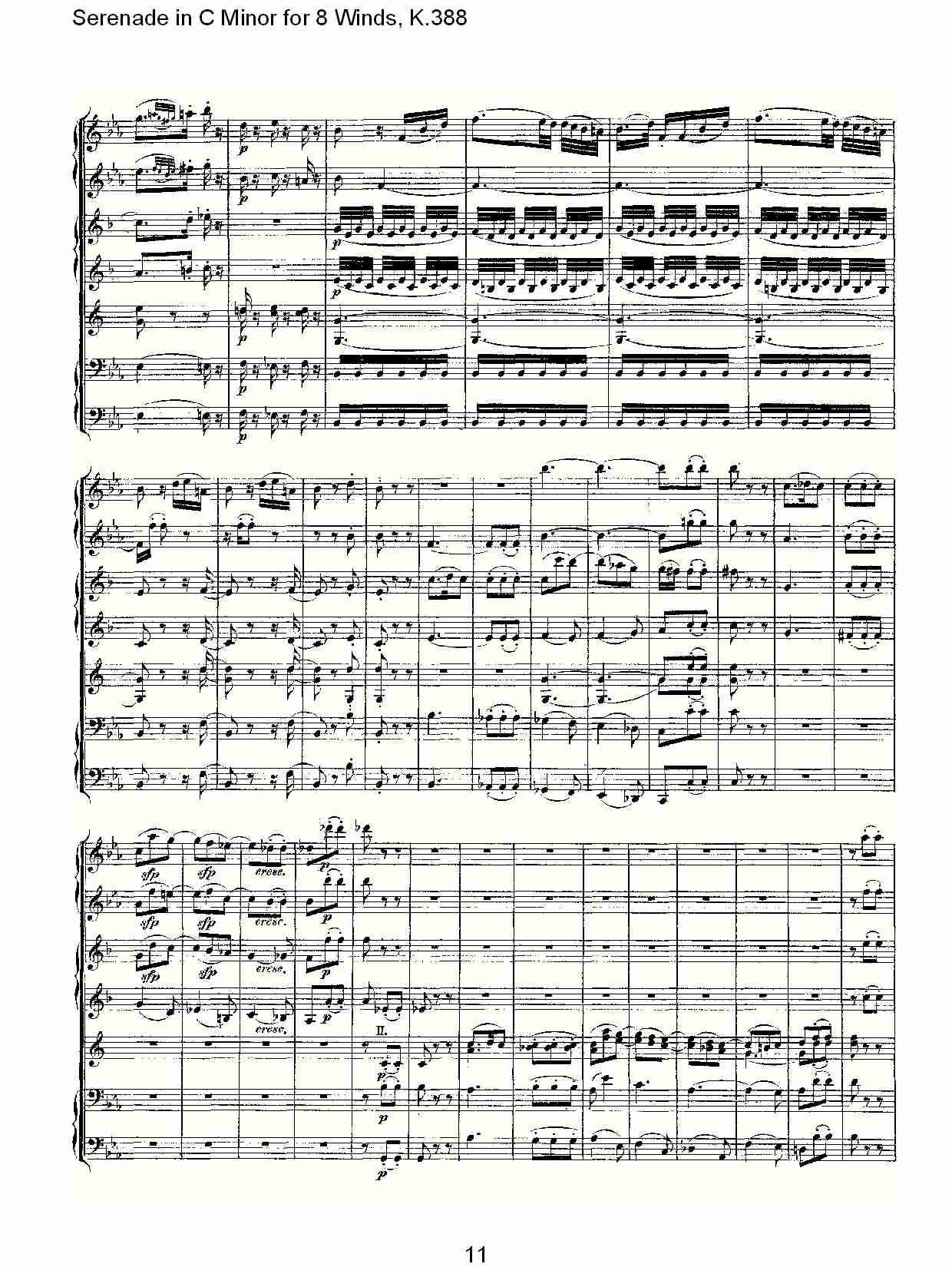 C大调8管乐小夜曲,  K.388（三）总谱（图1）