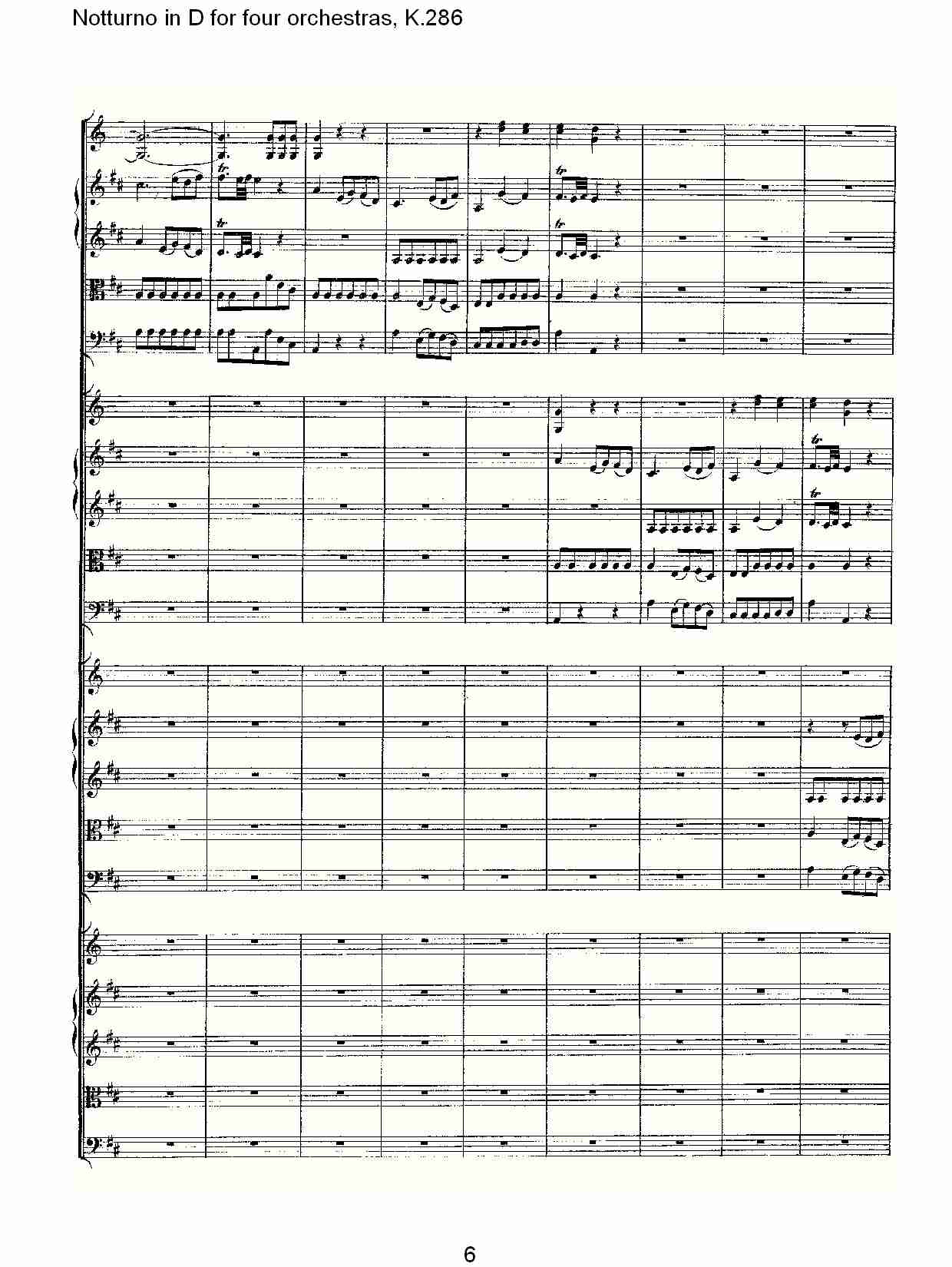 D调四管弦乐小夜曲,  K.286（二）总谱（图1）