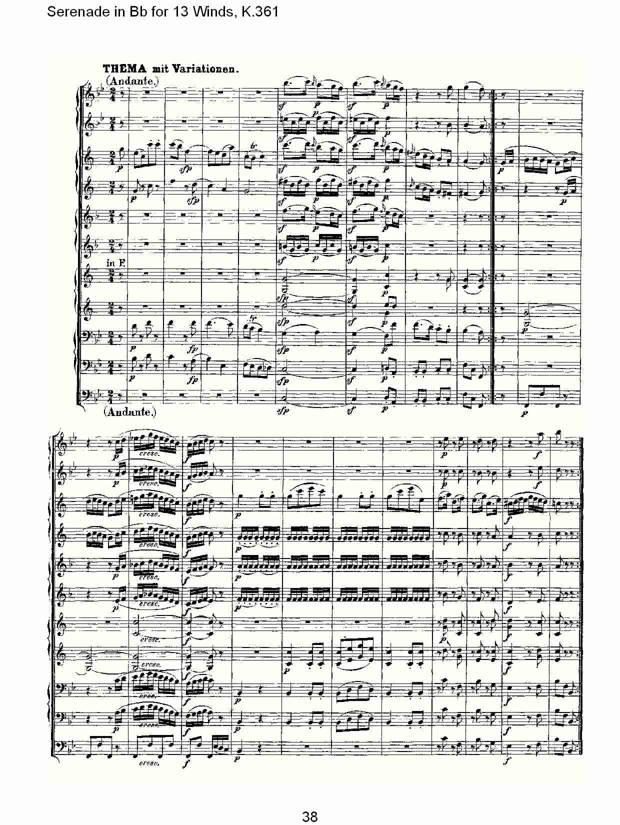 Bb调13管乐小夜曲, K.361（八）总谱（图3）