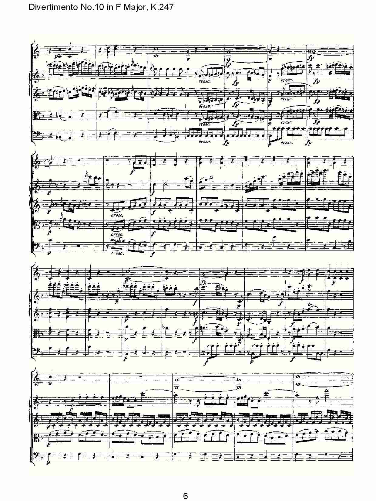 F大调第十嬉游曲,K.247（二）总谱（图1）