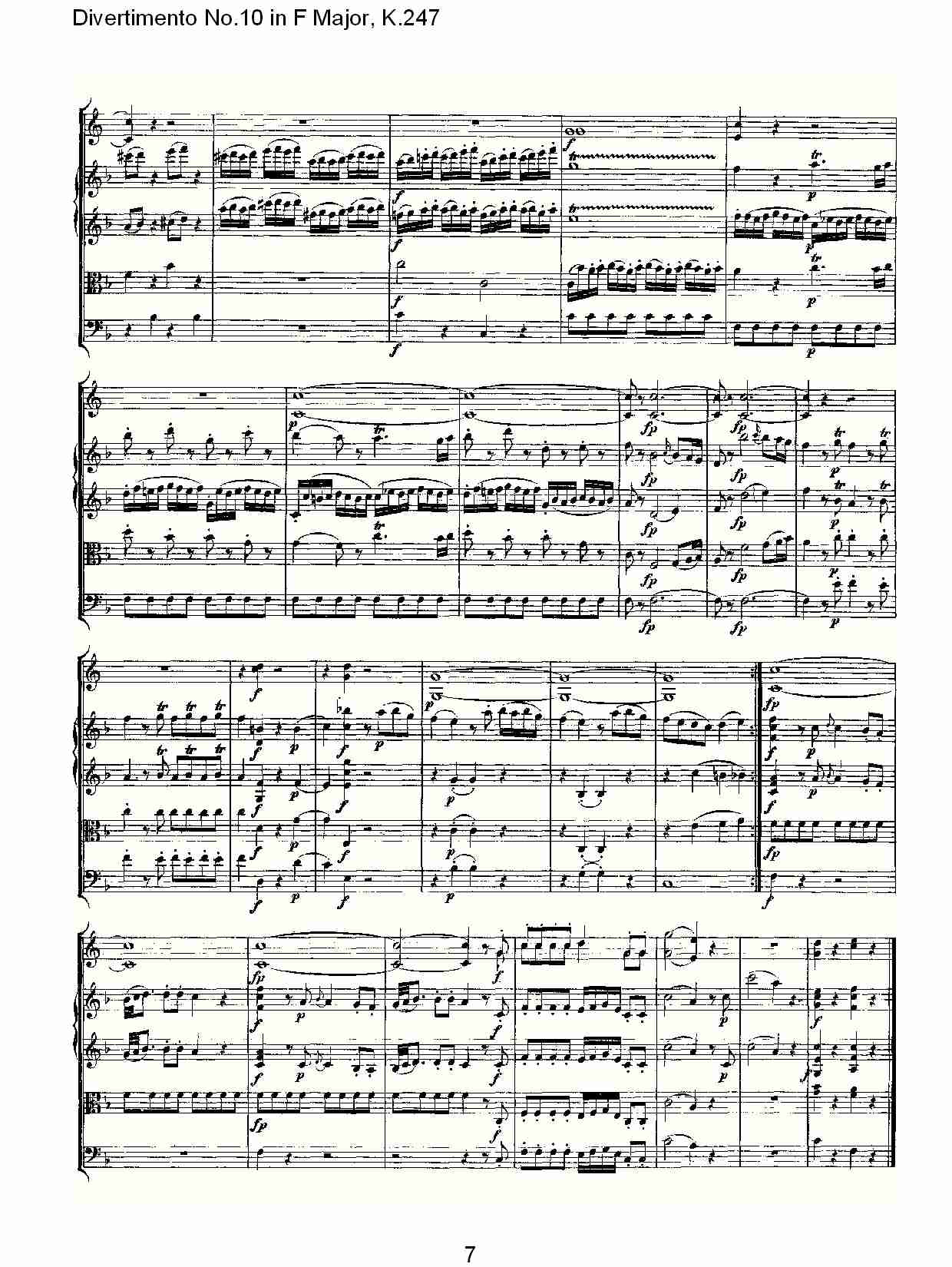 F大调第十嬉游曲,K.247（二）总谱（图2）
