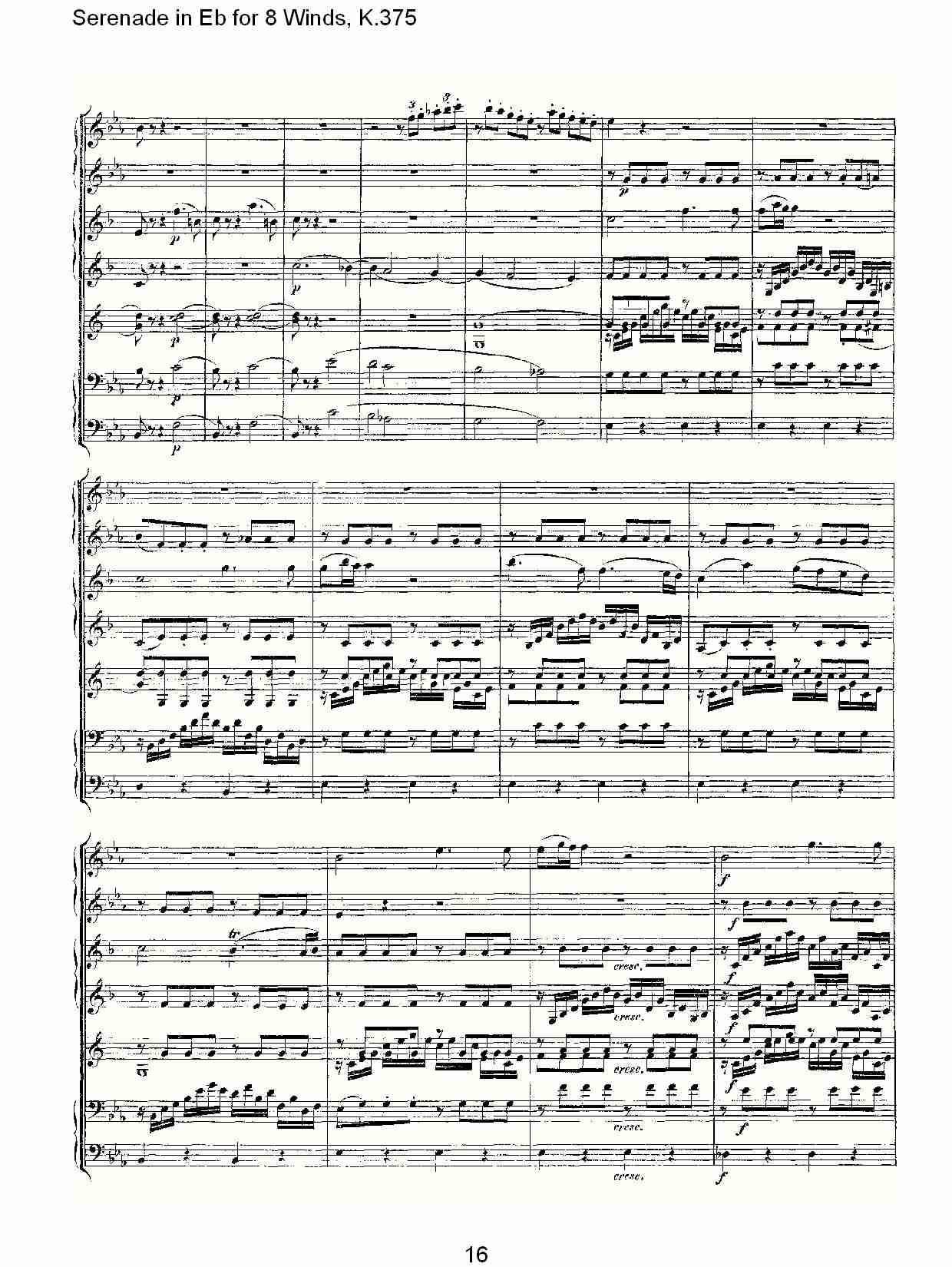 Eb调8管乐小夜曲,  K.375（四）总谱（图1）