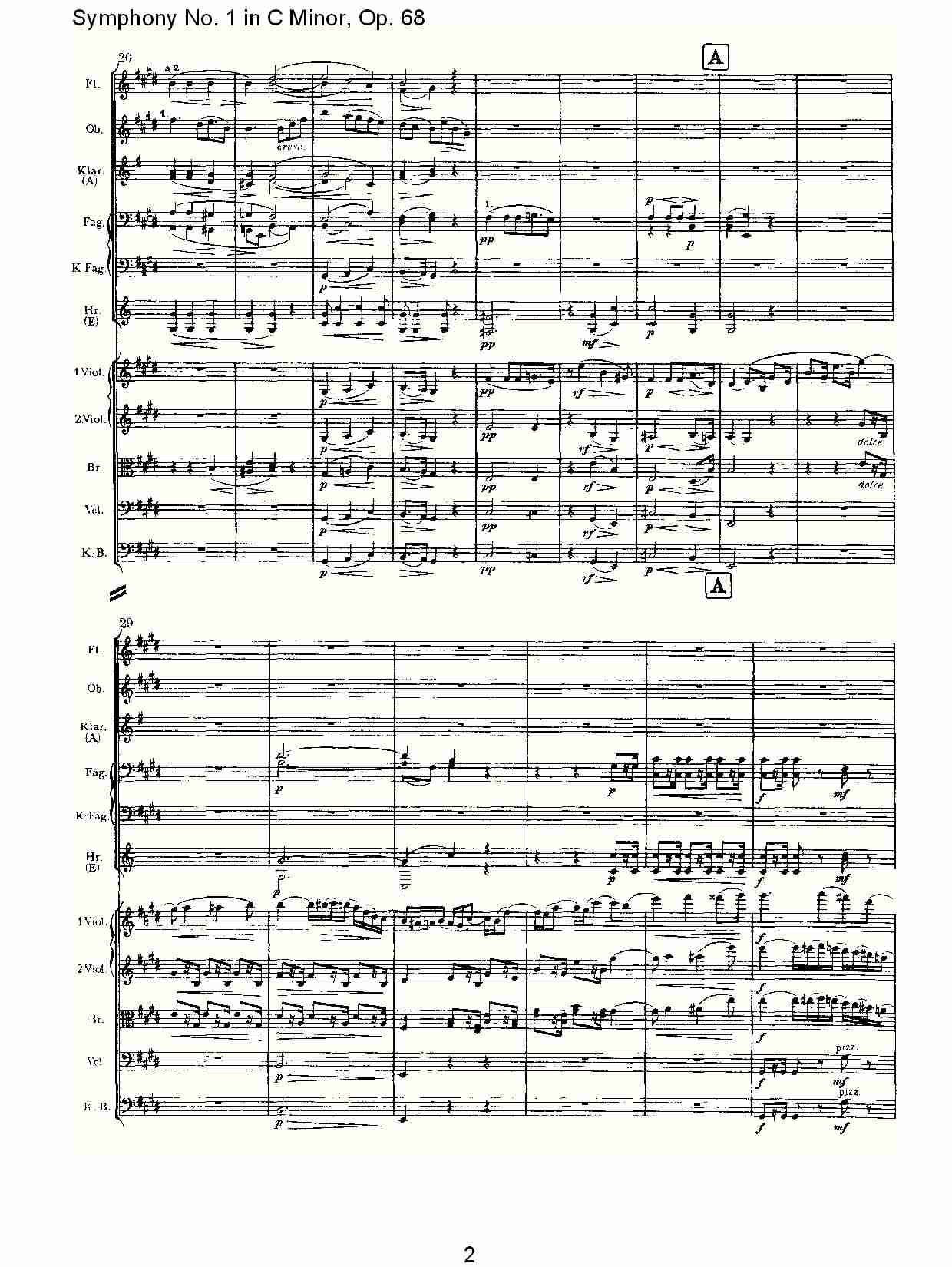 C小调第一交响曲, Op.68 第二乐章（一）.总谱（图2）