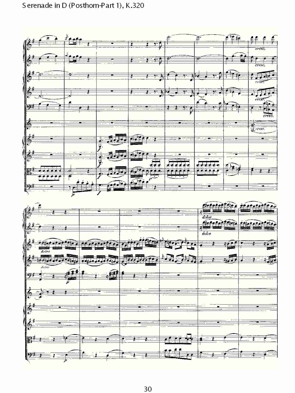 D调小夜曲(Posthorn-第一部), K.320（六）总谱（图5）