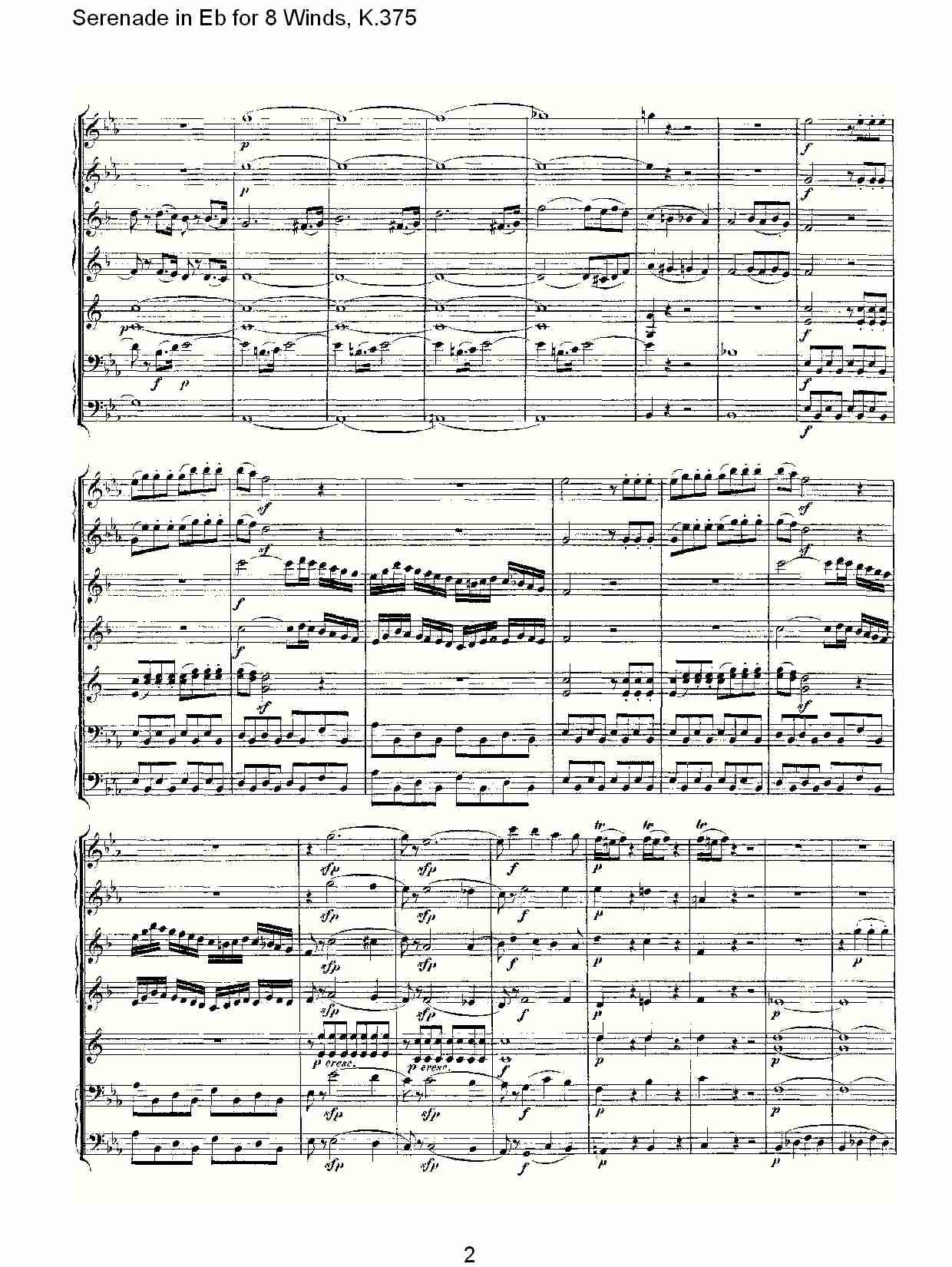 Eb调8管乐小夜曲,  K.375（一）总谱（图2）