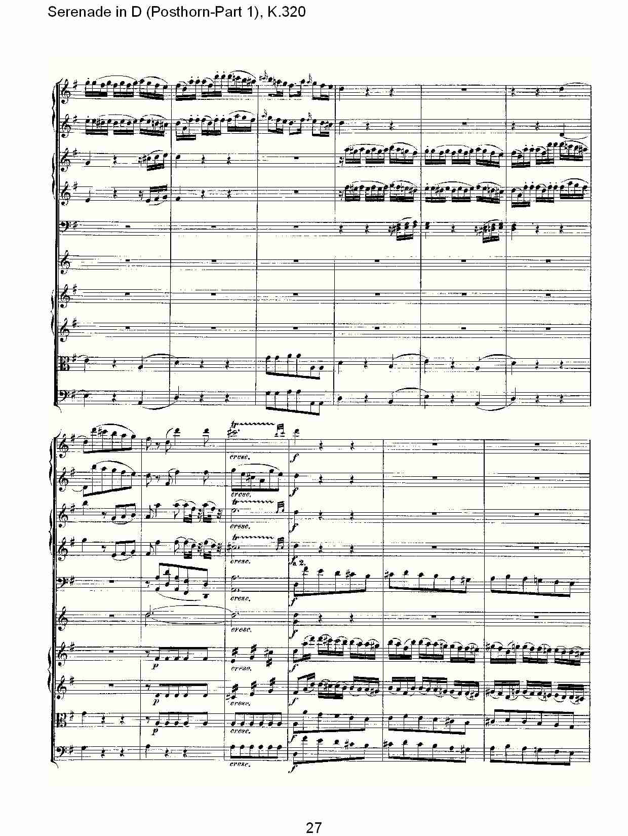 D调小夜曲(Posthorn-第一部), K.320（六）总谱（图2）