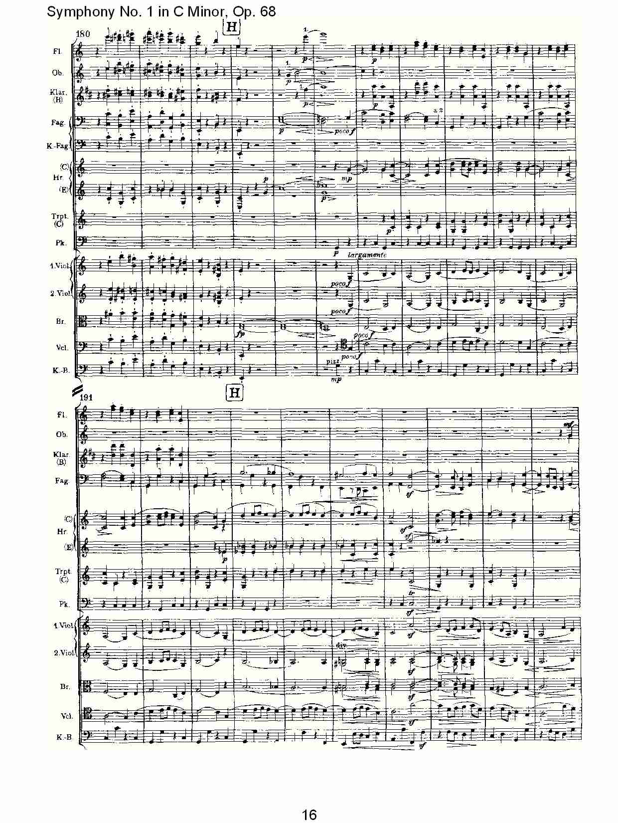 C小调第一交响曲, Op.68 第四乐章（四）.总谱（图1）