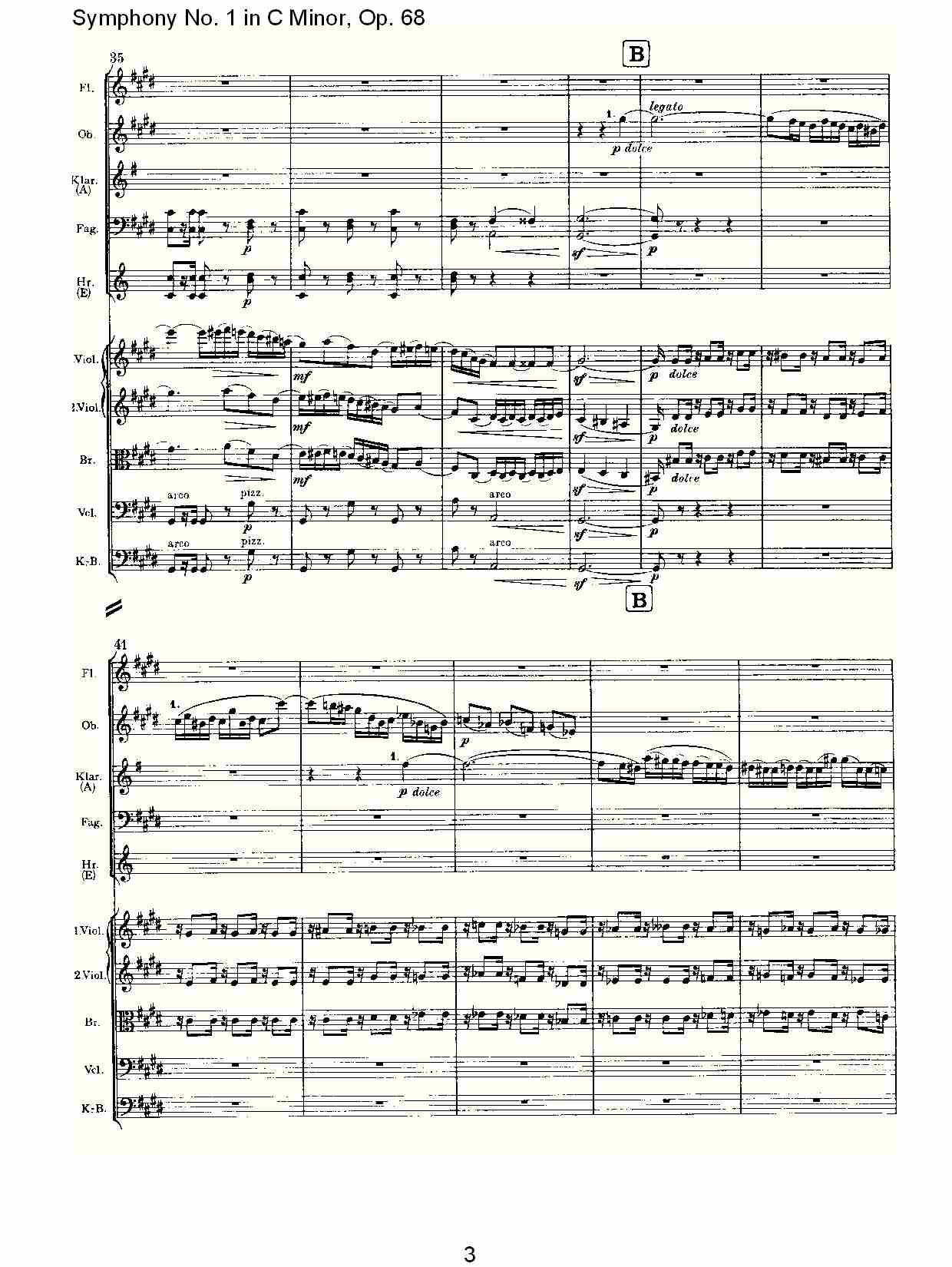 C小调第一交响曲, Op.68 第二乐章（一）.总谱（图3）