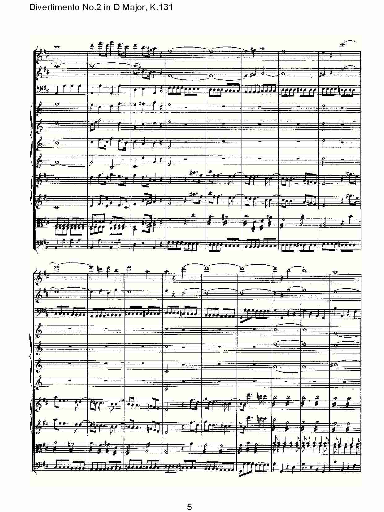 D大调第二嬉游曲,K.131（一）总谱（图6）
