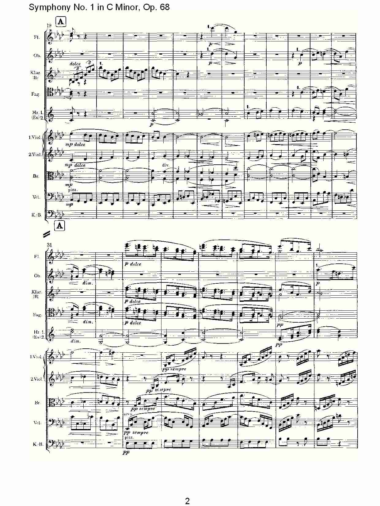 C小调第一交响曲, Op.68 第三乐章（一）.总谱（图2）