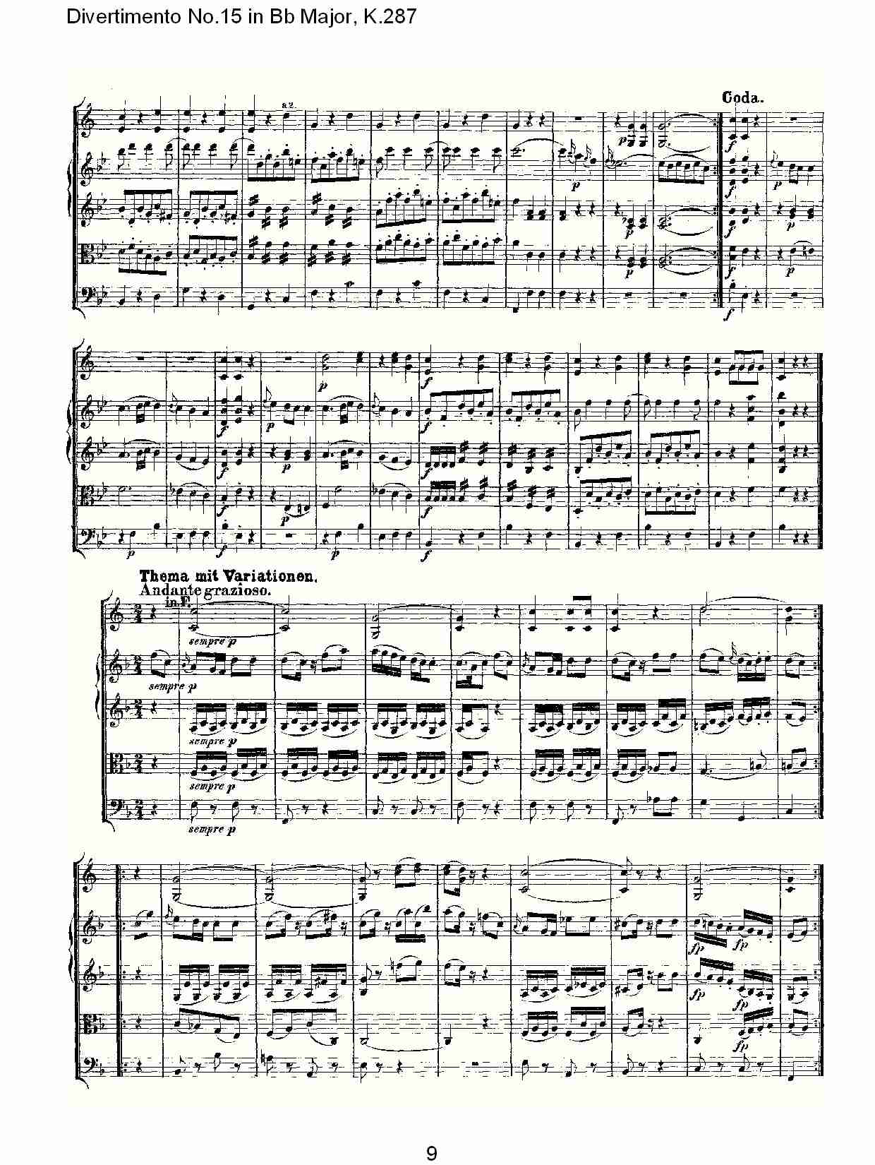 Bb大调第十五嬉游曲,K.287（二）总谱（图4）