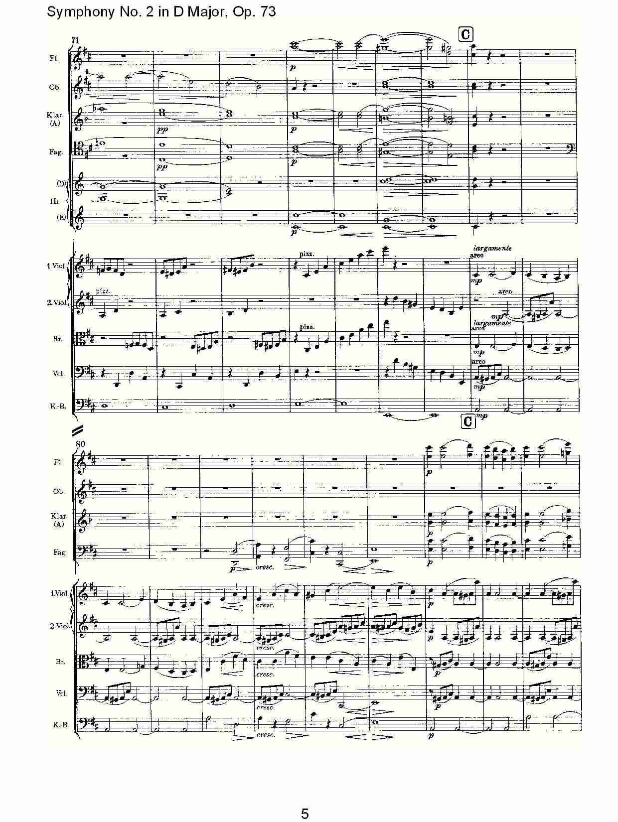 D大调第二交响曲, Op.73第四乐章（一）总谱（图5）