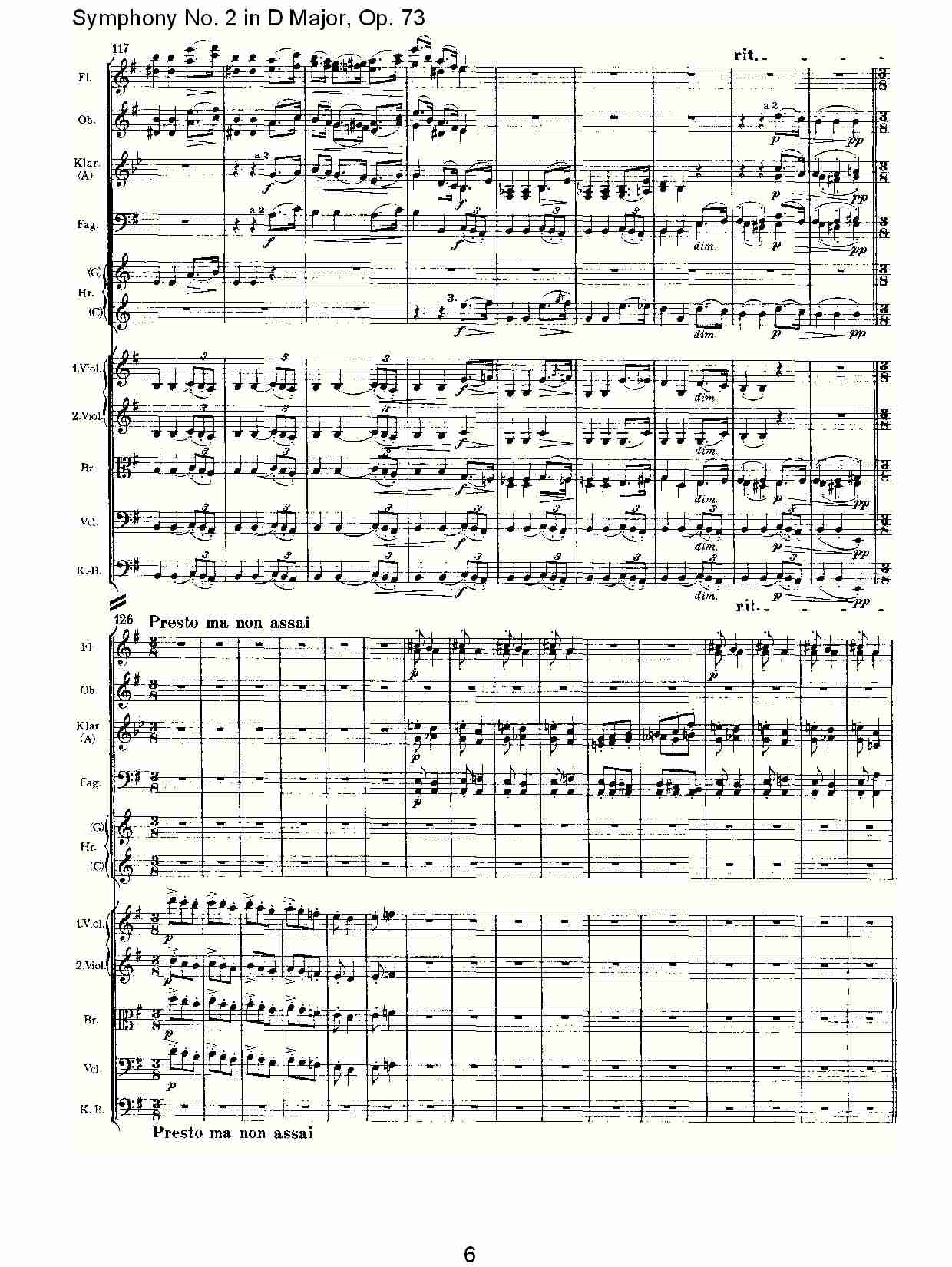 D大调第二交响曲, Op.73第三乐章（二）总谱（图2）