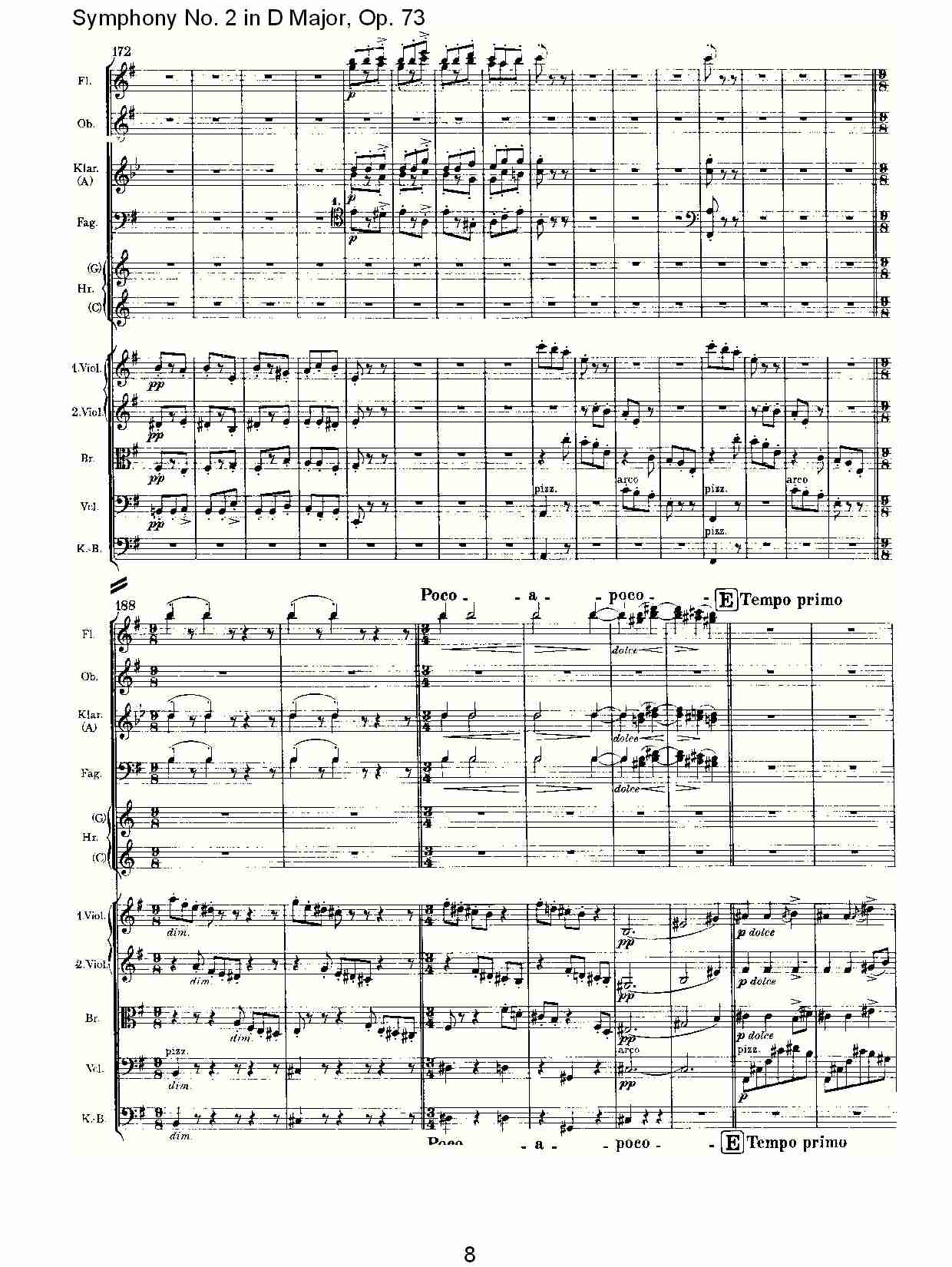 D大调第二交响曲, Op.73第三乐章（二）总谱（图1）