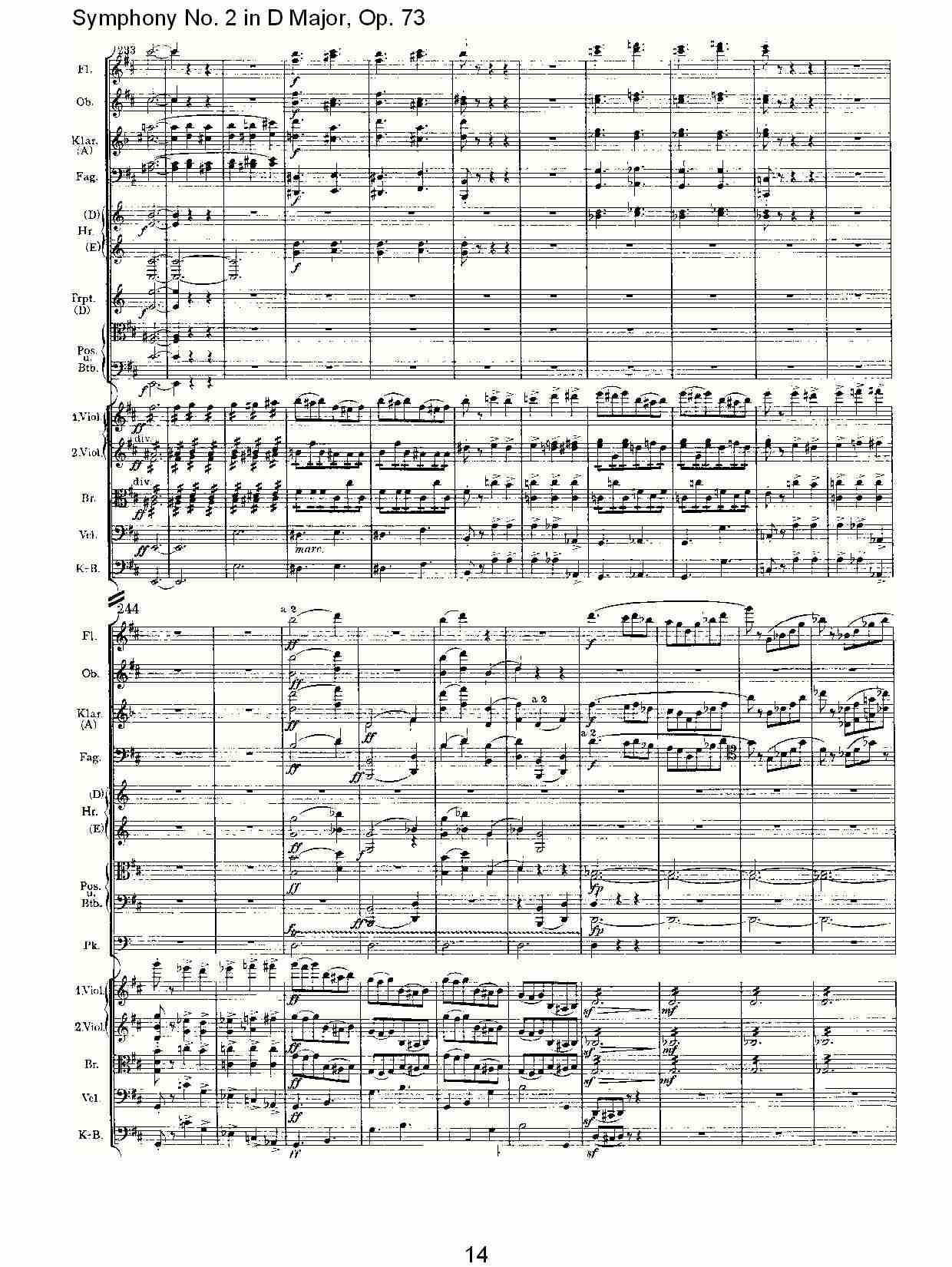 D大调第二交响曲, Op.73第一乐章（三）总谱（图4）