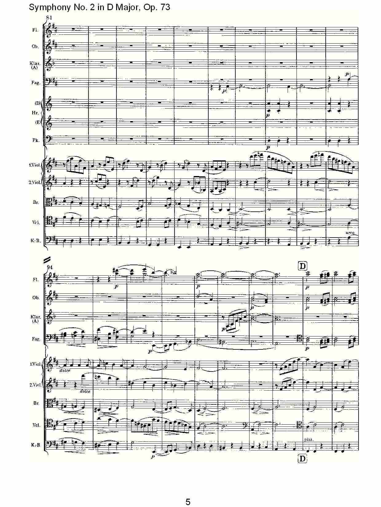 D大调第二交响曲, Op.73第一乐章（一）总谱（图5）