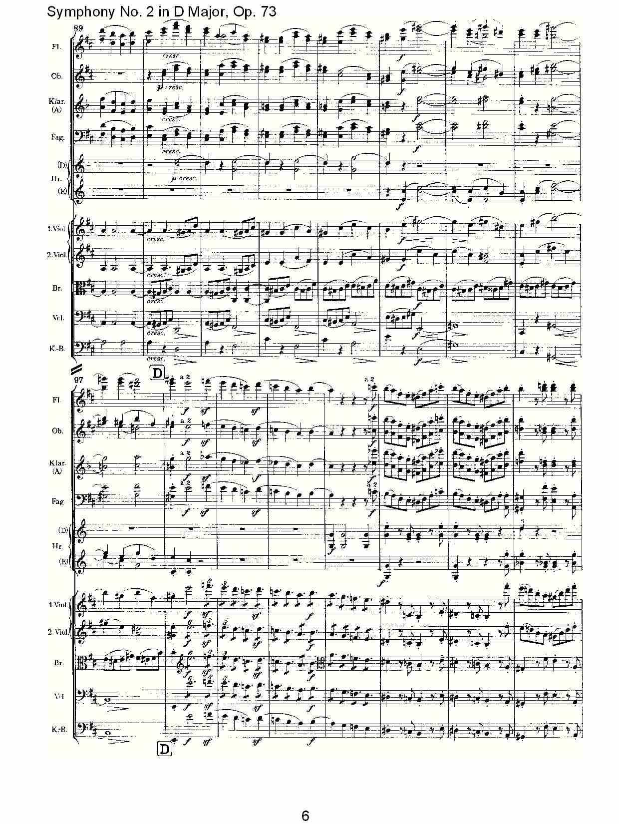 D大调第二交响曲, Op.73第四乐章（二）总谱（图1）