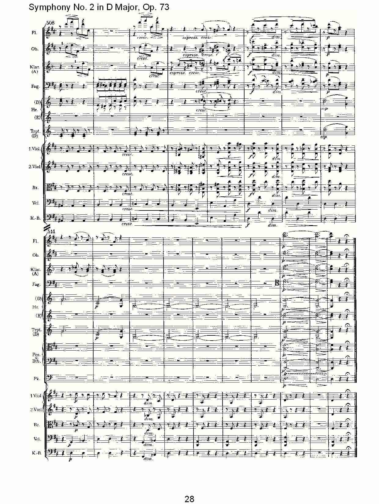 D大调第二交响曲, Op.73第一乐章（六）总谱（图3）