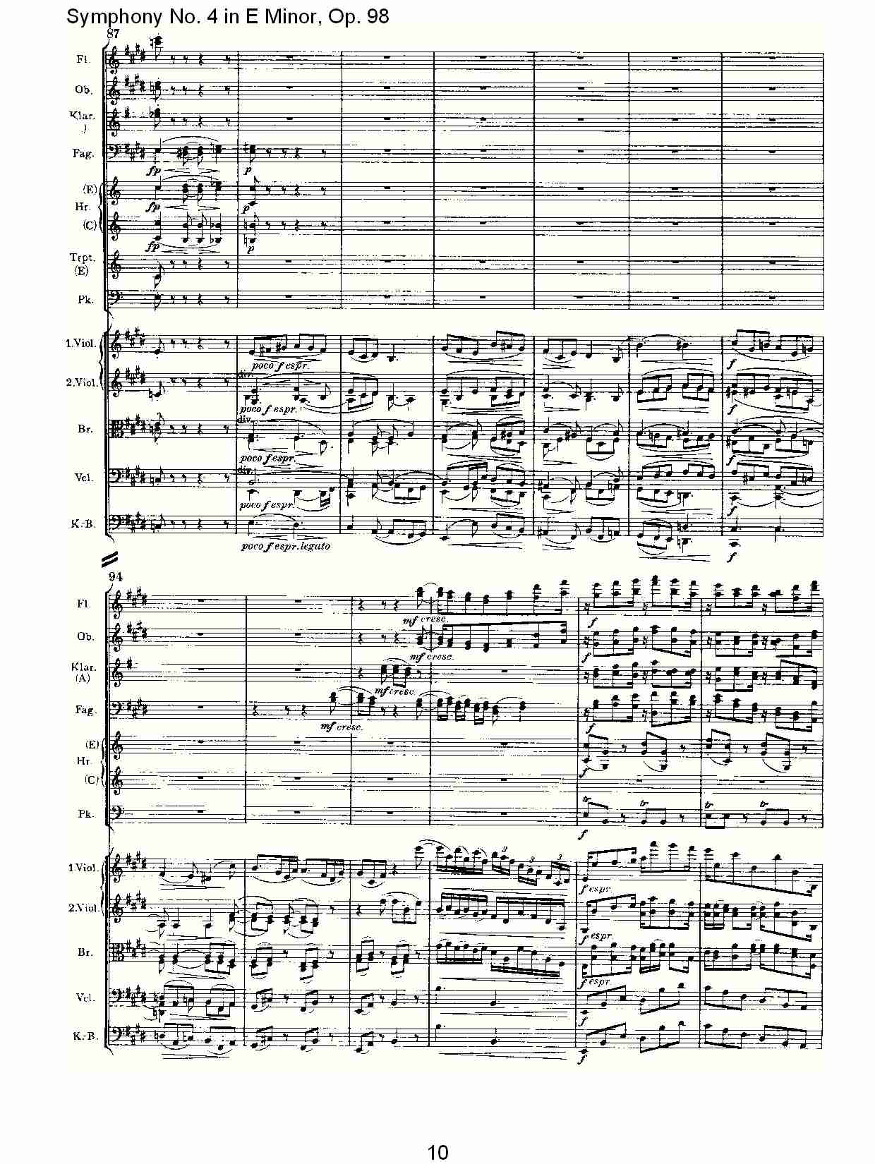 E小调第四交响曲, Op.98第二乐章（二）总谱（图6）